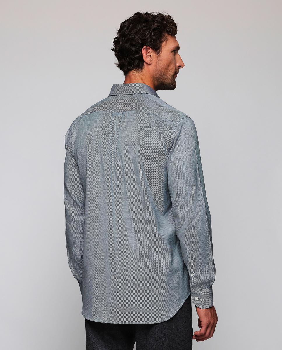 Camisa casual de hombre cuello con botones Tallas Grandes - Mirto - Verde oscuro Verde oscuro-2