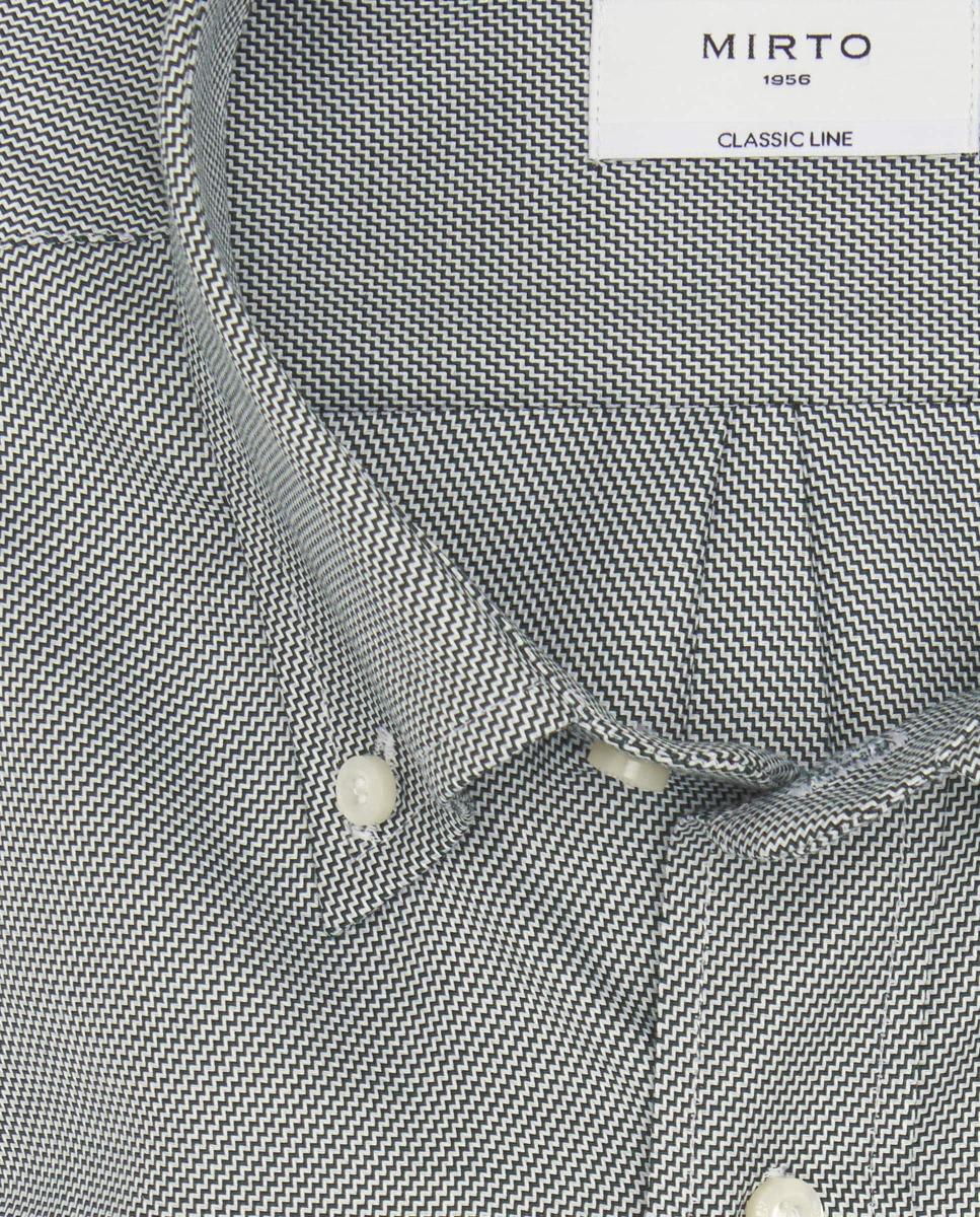Camisa casual de hombre cuello con botones Tallas Grandes - Mirto - Verde oscuro Verde oscuro-4