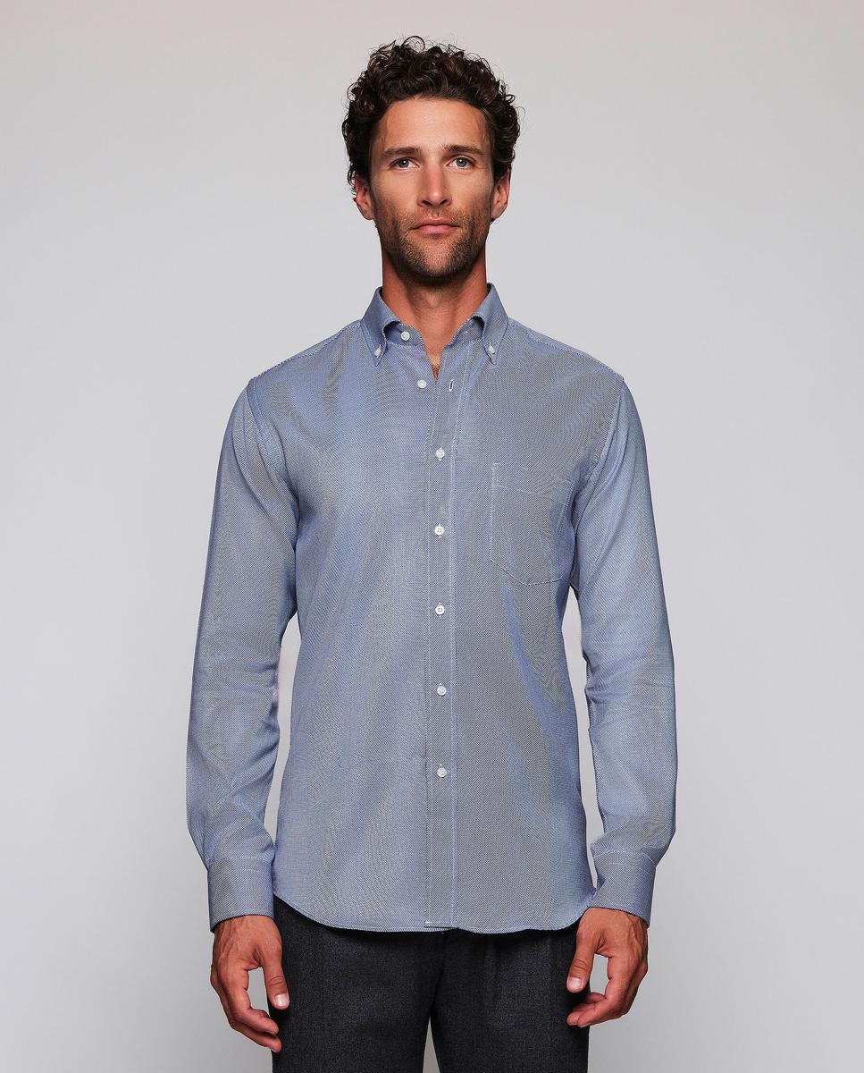 Camisa casual de hombre cuello con botones Tallas Grandes - Mirto - Azul marino Azul marino-1