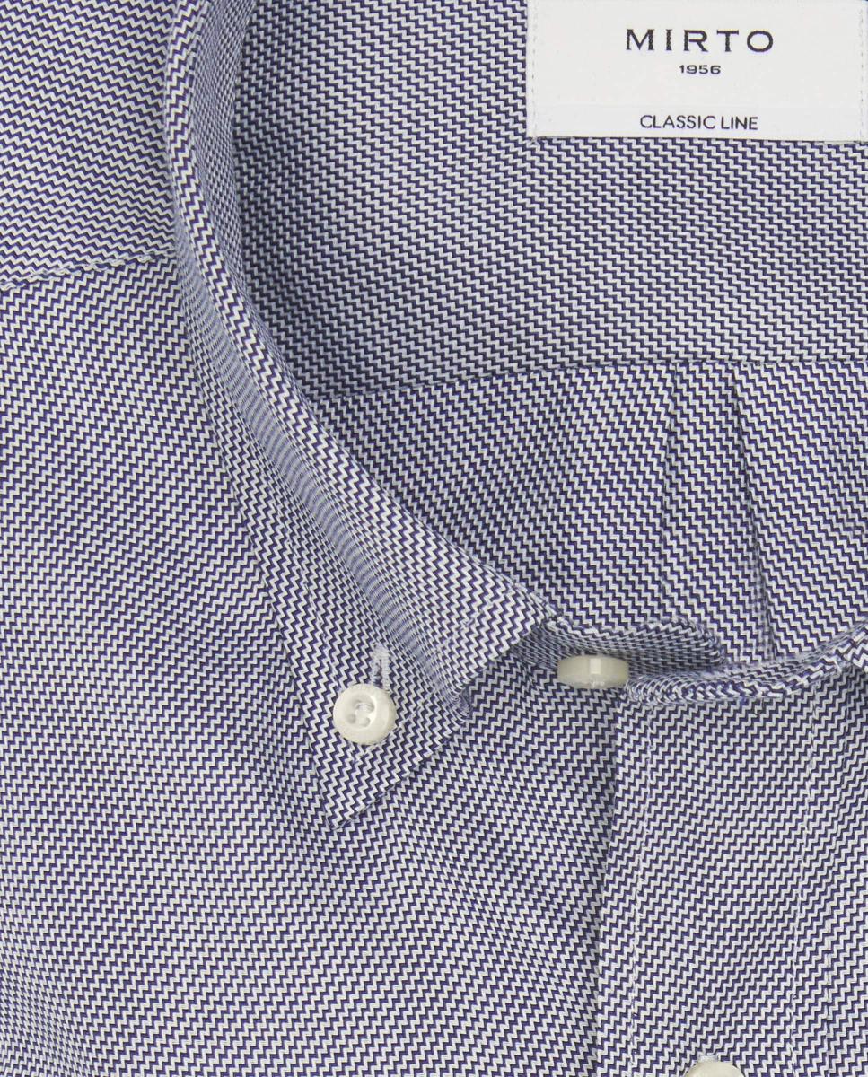 Camisa casual de hombre cuello con botones Tallas Grandes - Mirto - Azul marino Azul marino-4