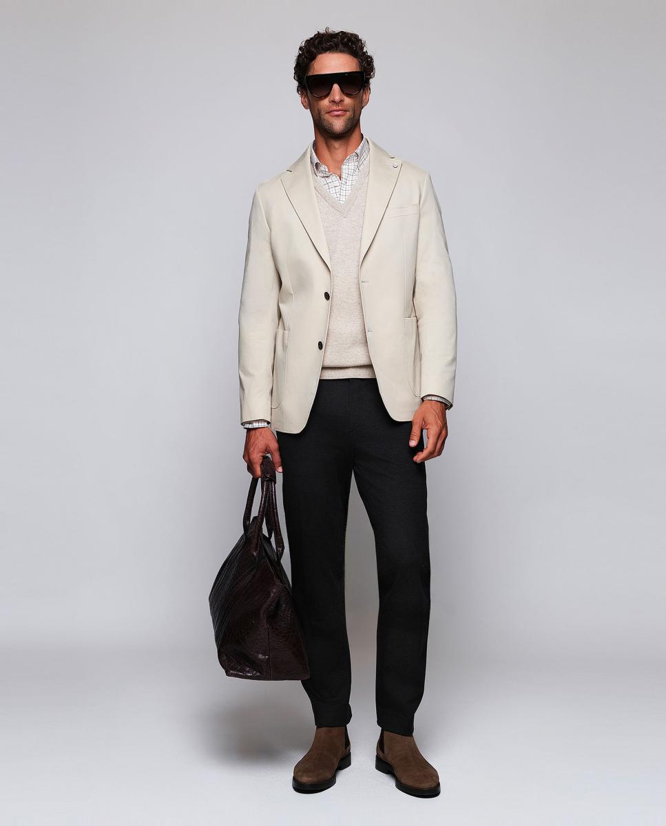 Camisa casual de hombre cuadros cuello con botones Tallas Grandes - Mirto - Camel Camel-5