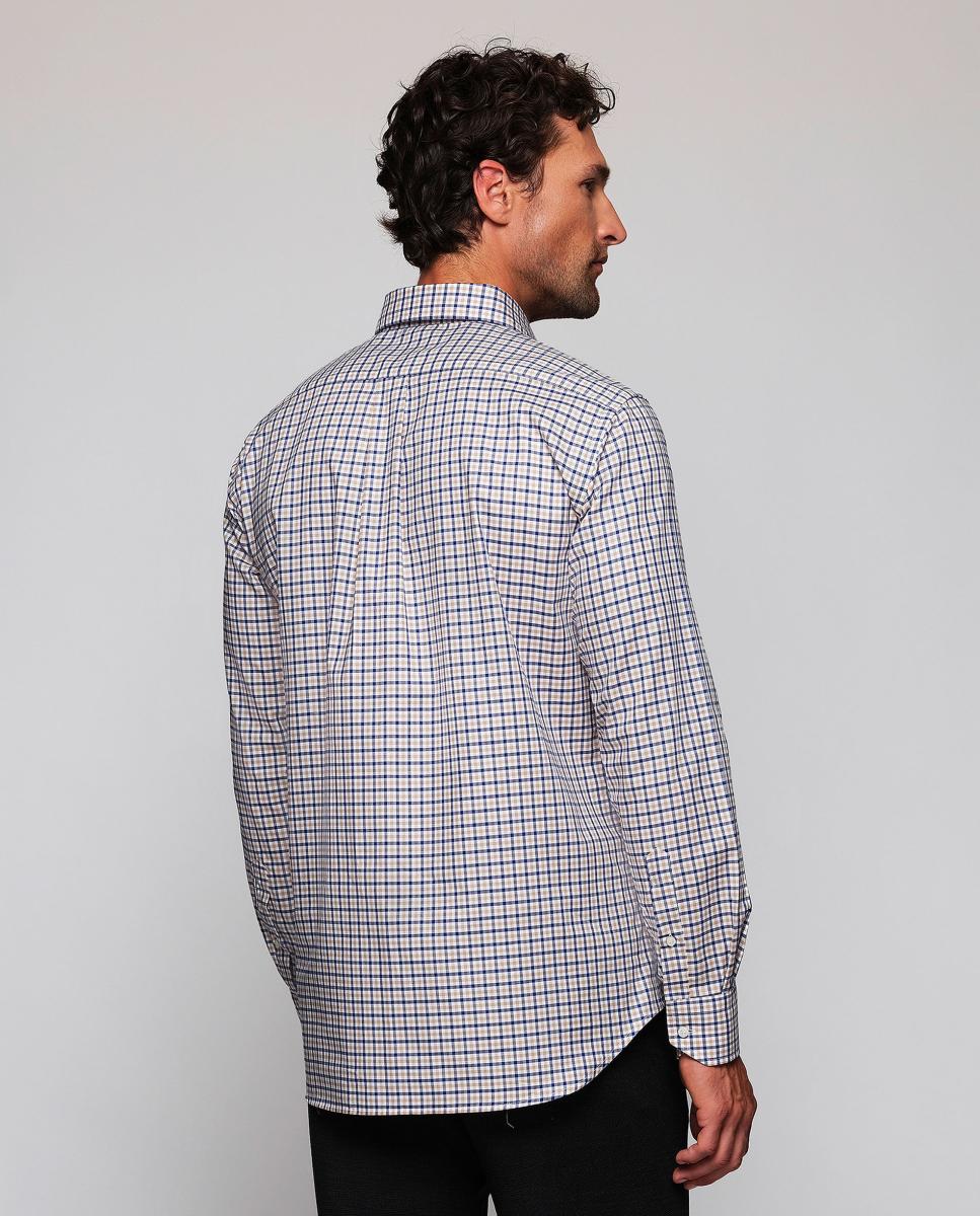 Camisa casual de hombre cuadros cuello con botones Tallas Grandes - Mirto - Azul marino Azul marino-2