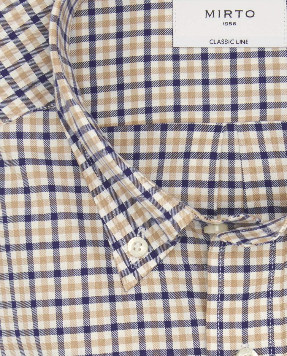 Camisa casual de hombre cuadros cuello con botones Tallas Grandes - Mirto - Azul marino Azul marino-4
