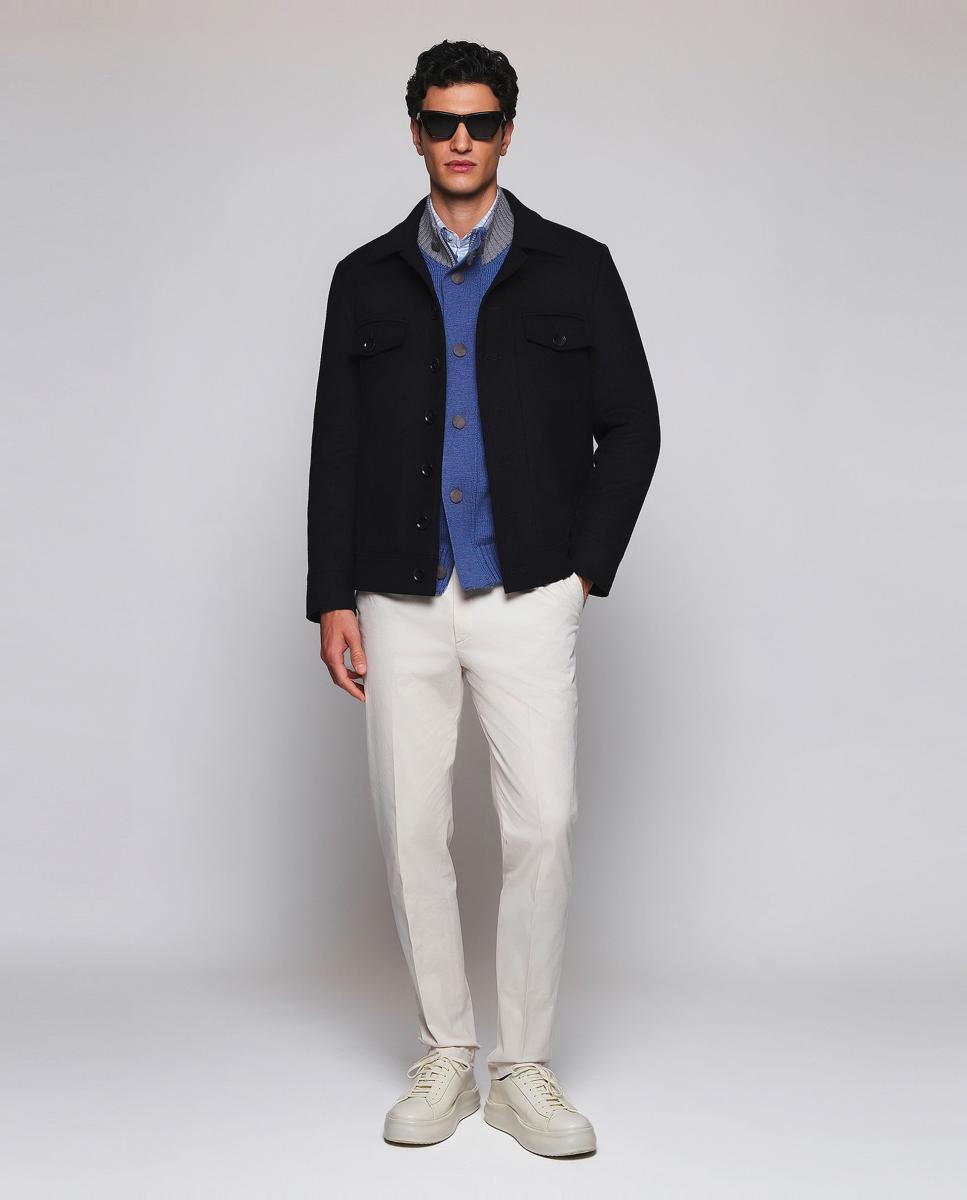 Camisa casual de hombre cuadros cuello con botones Tallas Grandes - Mirto - Azul claro Azul claro-5