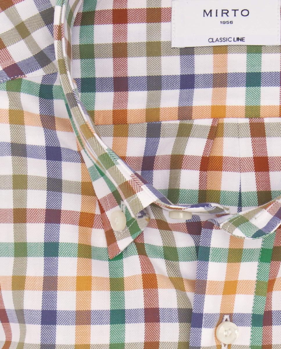Camisa casual de hombre cuadros cuello con botones Tallas Grandes - Mirto - Camel Camel-4