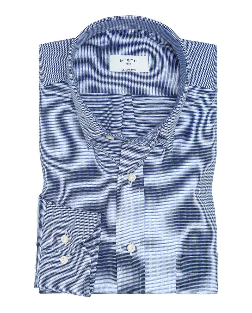 Camisa casual de hombre cuello con botones Tallas Grandes - Mirto - Azul marino Azul marino-3