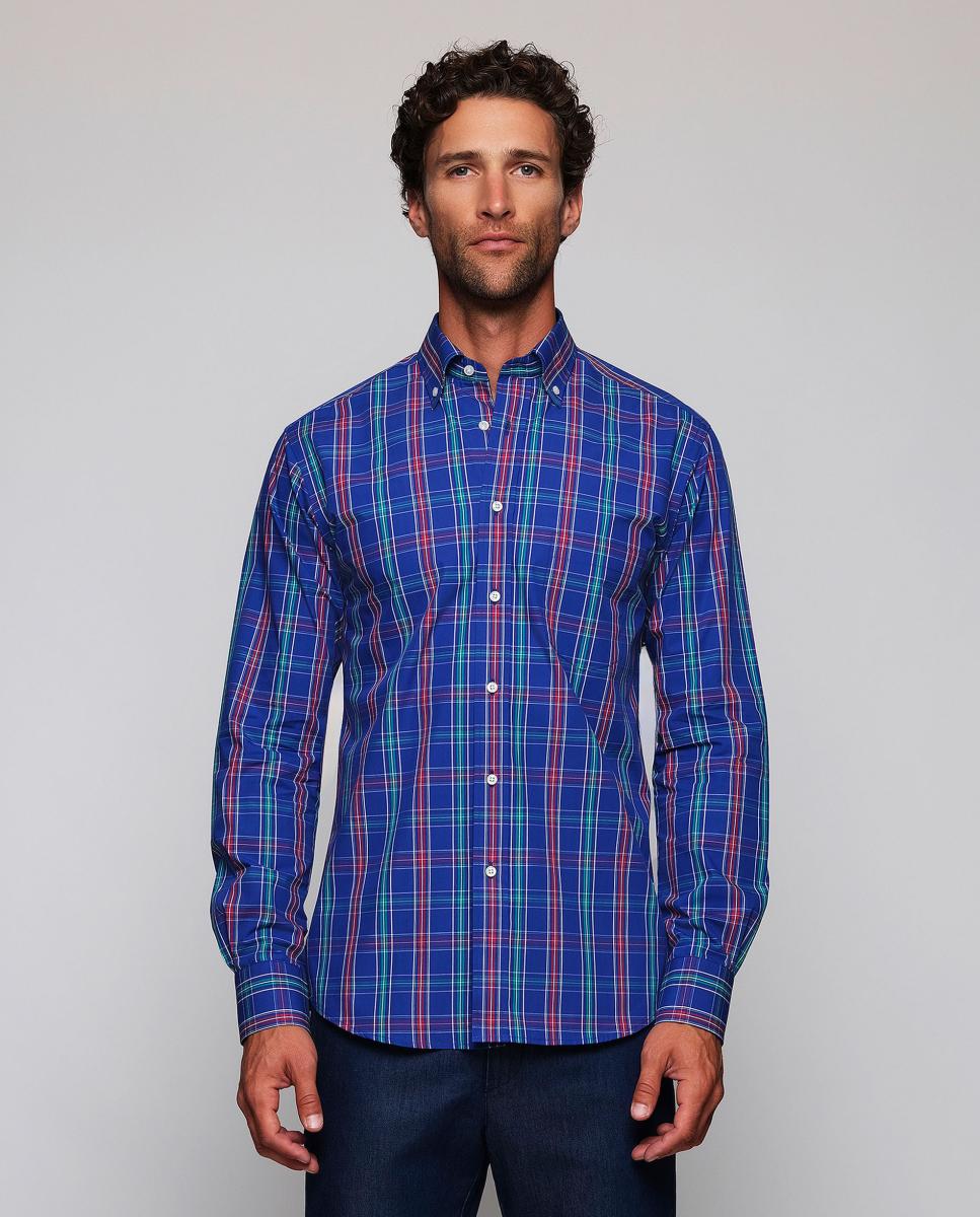 Imagem 0 de Camisa Casual aos Quadrados com Gola com Botões Tamanhos Grandes
