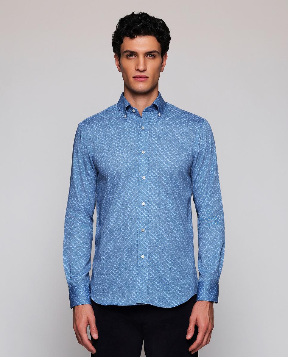 Imagem 0 de Camisa Casual Estampada Gola com Botões Tamanhos Grandes