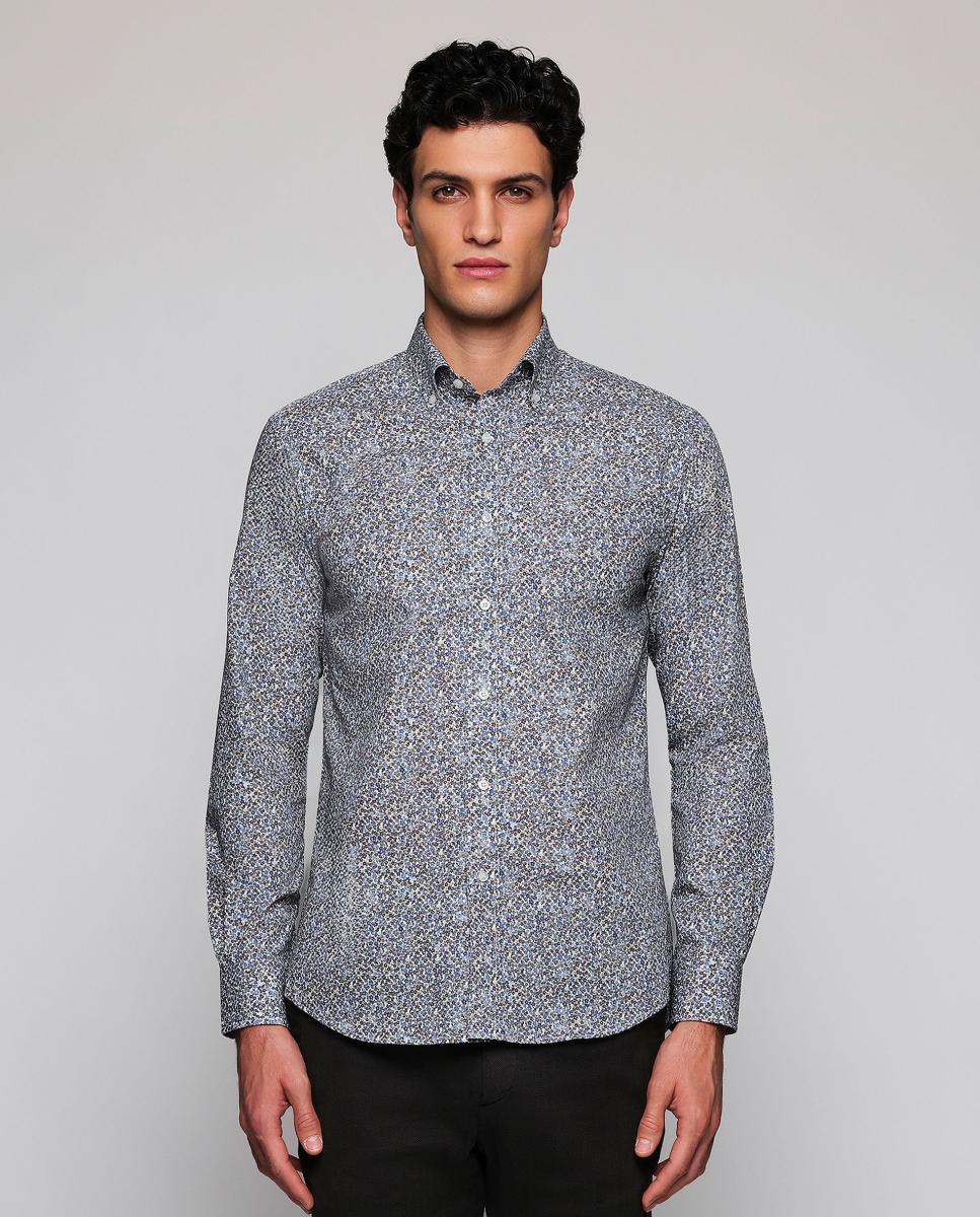 Imagem 0 de Camisa Casual Estampada Gola com Botões Tamanhos Grandes