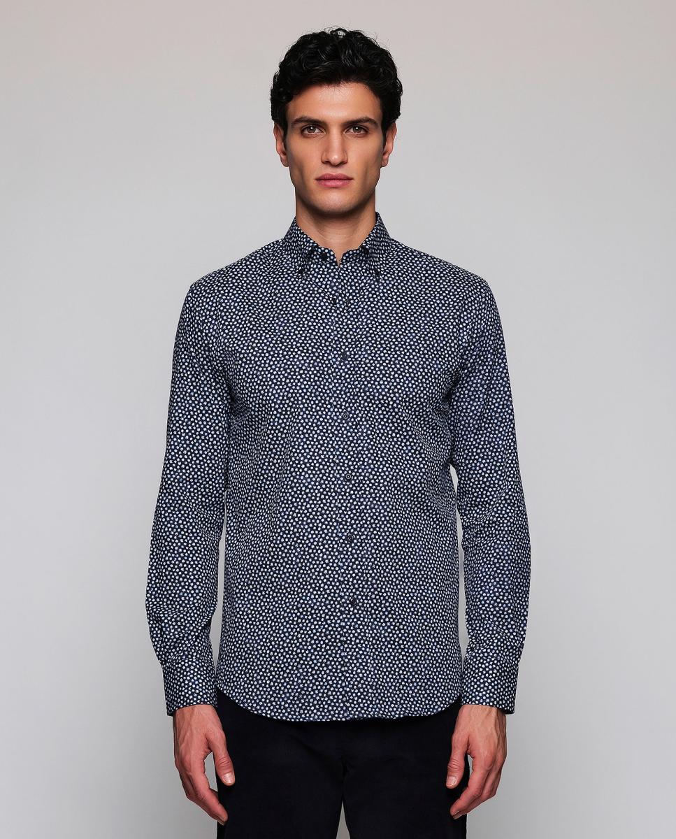 Imagem 0 de Camisa Casual Estampada Gola com Botões Tamanhos Grandes