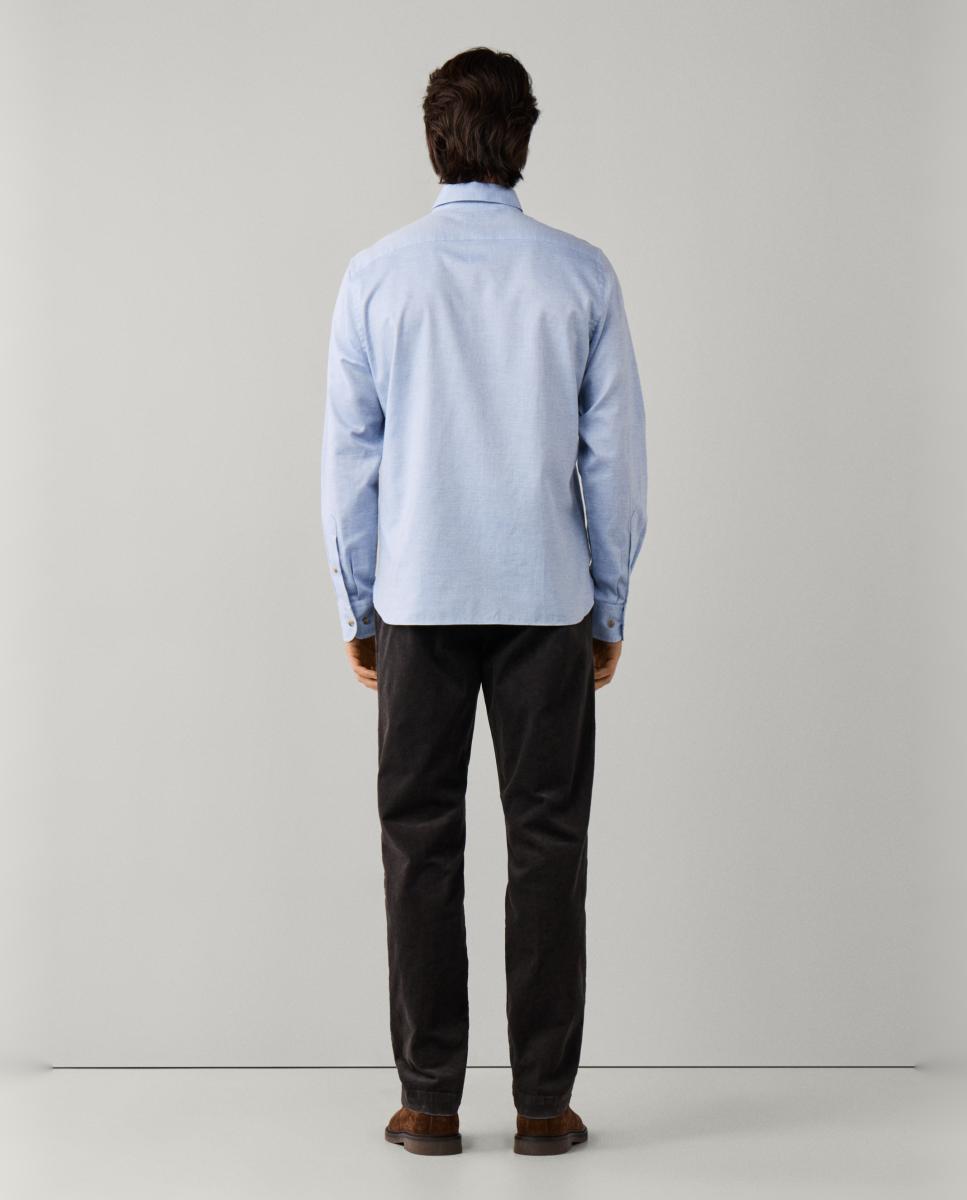 Imagen 2 de Camisa de hombre franela múltiples ribetes classic fit y logo tallas grandes. - Hackett - Azul claro Azul claro