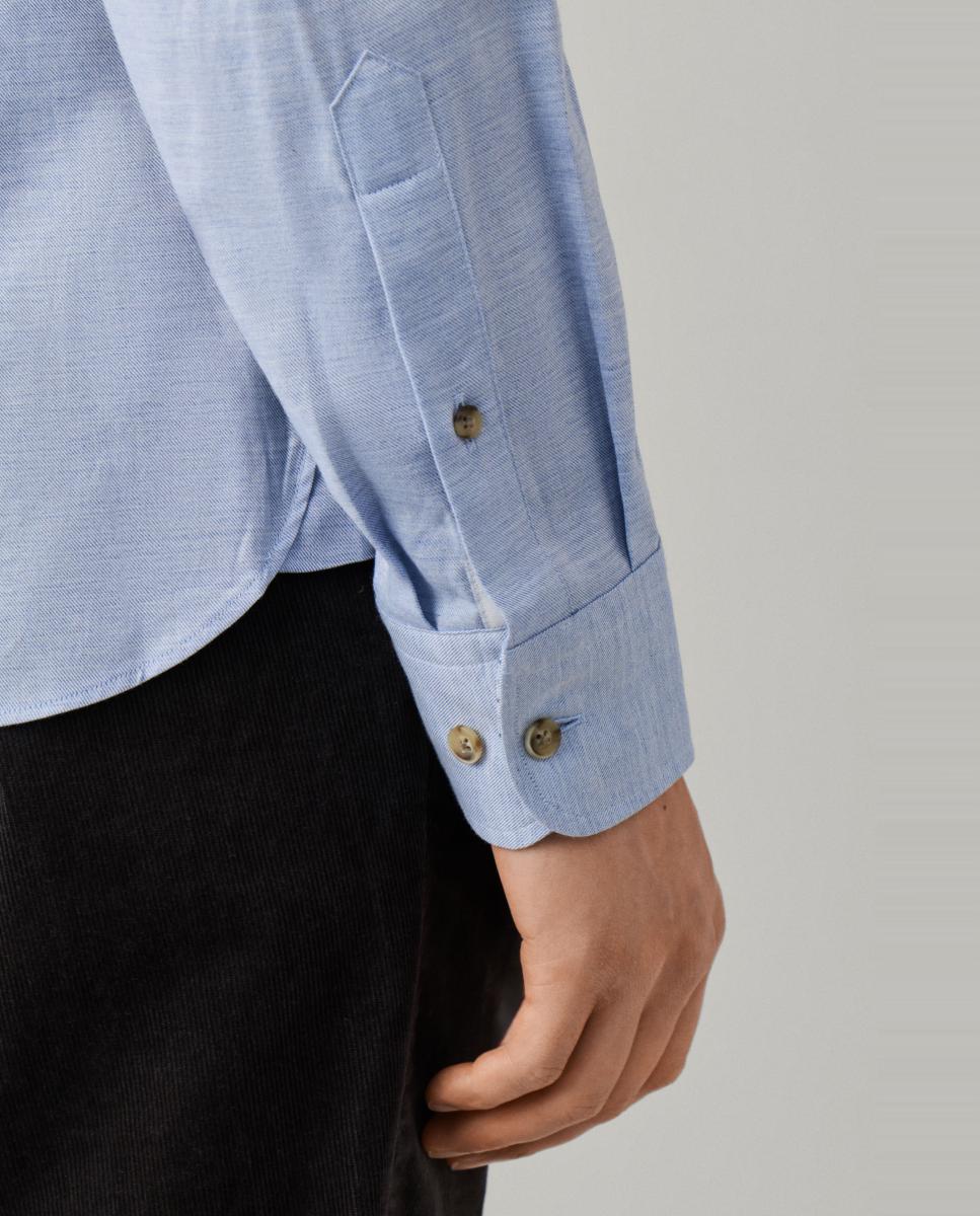 Imagen 4 de Camisa de hombre franela múltiples ribetes classic fit y logo tallas grandes. - Hackett - Azul claro Azul claro