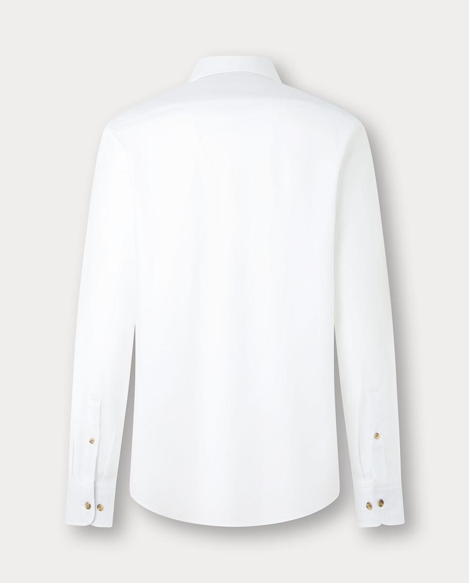 Camisa de flanela Múltiplos Debruados Classic Fit Tamanhos Grandes. Branco-2