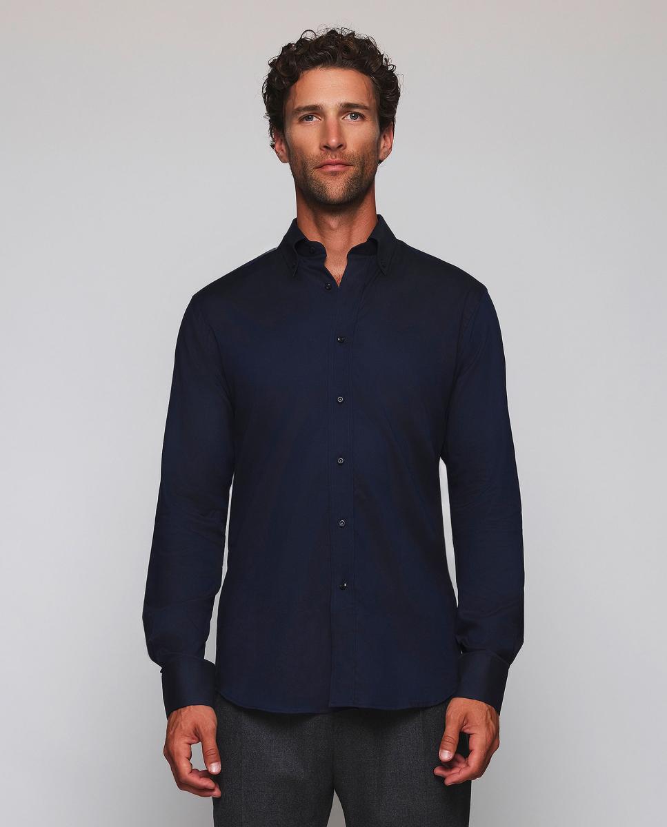 Camisa casual de hombre cuello con botones Tallas Grandes - Mirto - Azul marino Azul marino-1