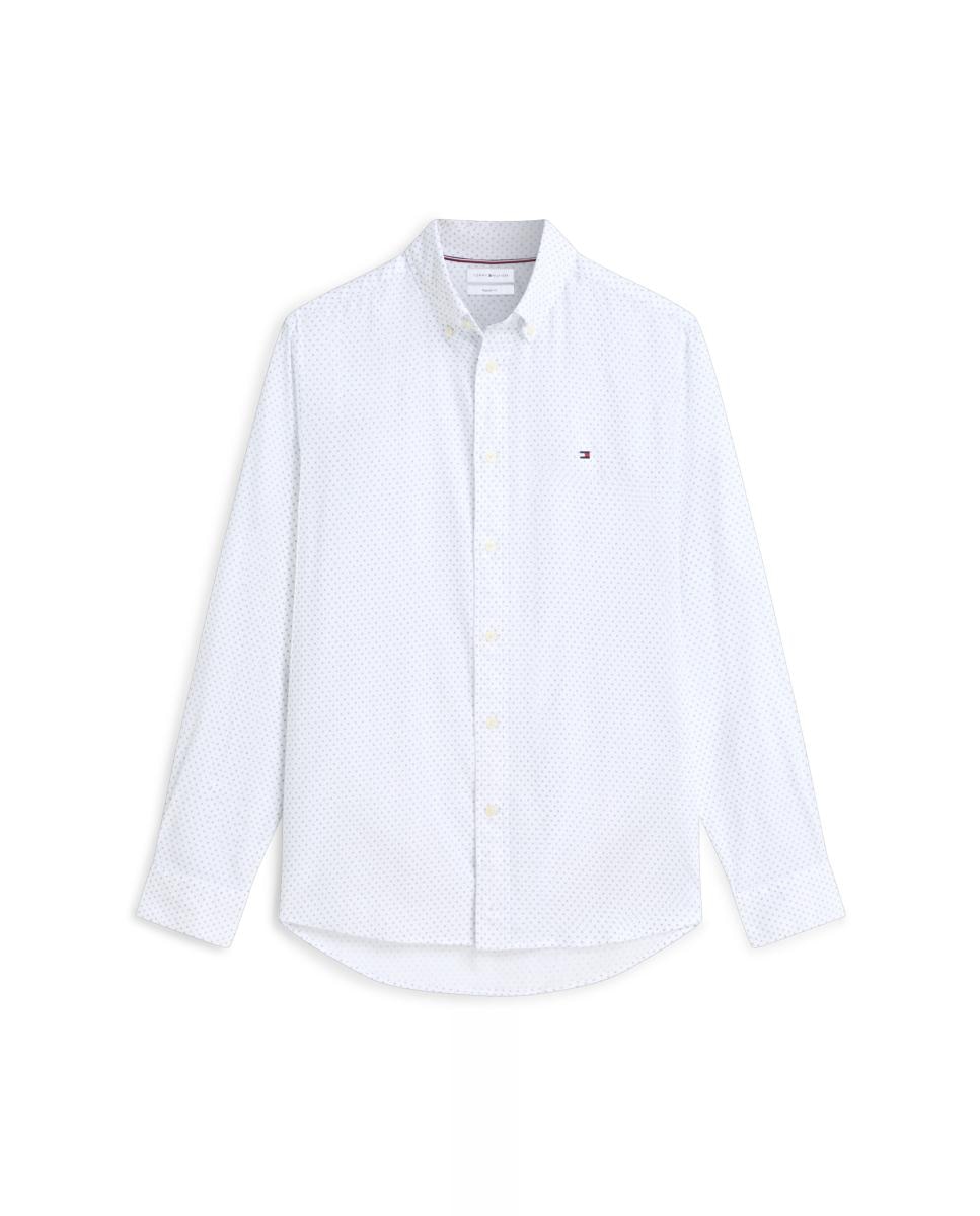 Camisa de Popelina com Manga Comprida Tamanhos Grandes Branco-1