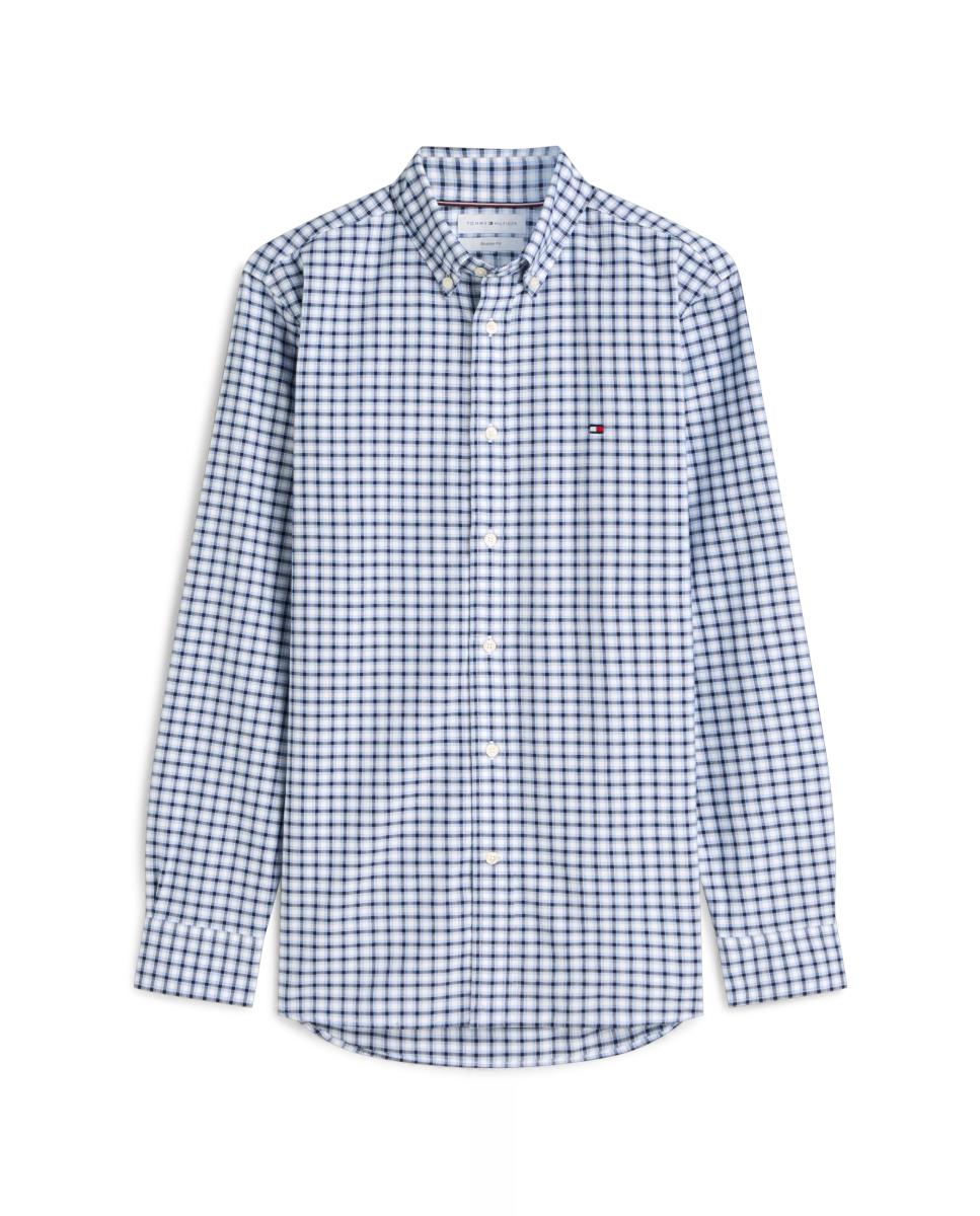 Imagem 0 de Camisa Tipo Oxford Estampada com Manga Comprida Tamanhos Grandes