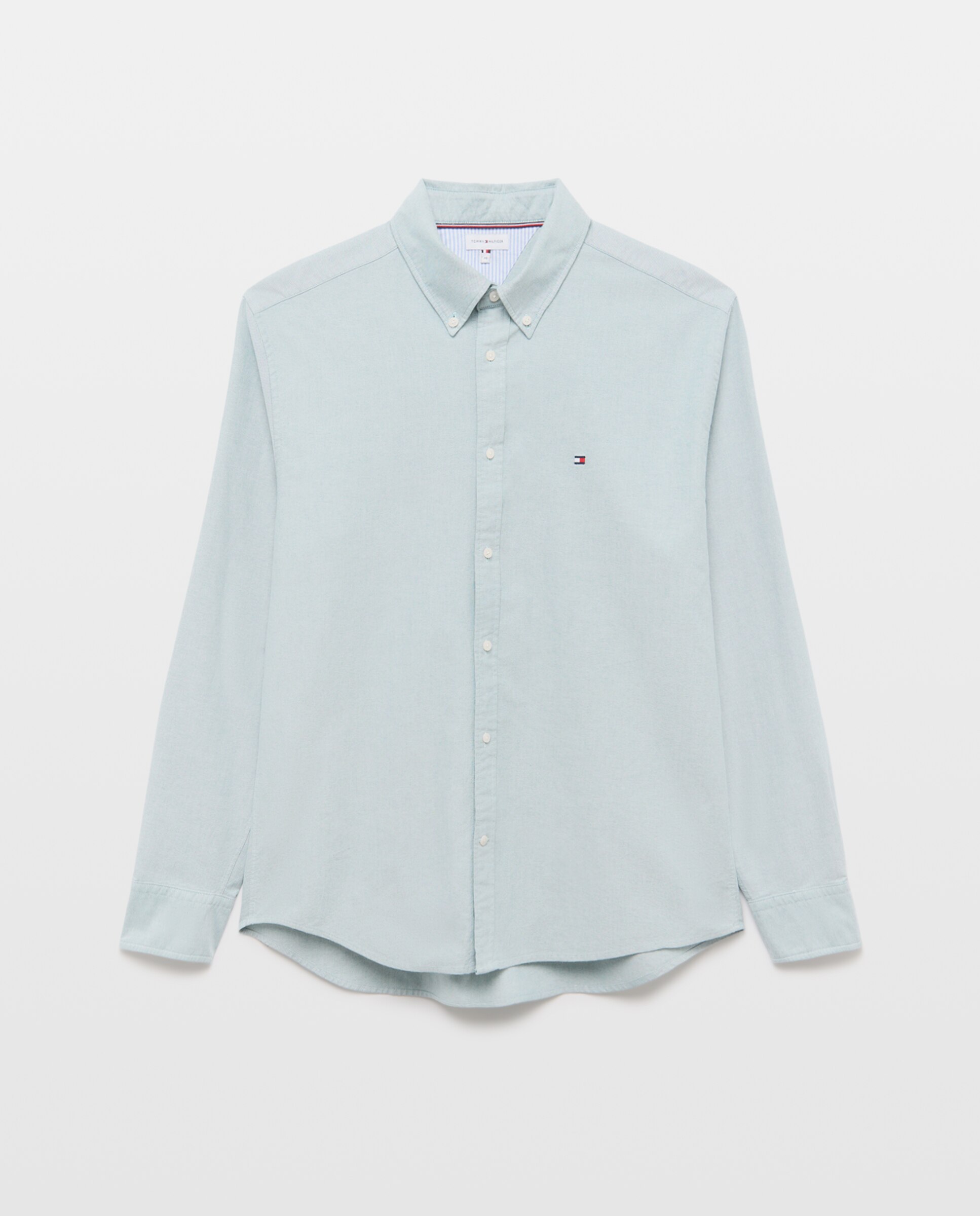Imagen 4 de Camisa de hombre de manga larga lisa tipo Oxford tallas grandes - Tommy Hilfiger - Verde Verde