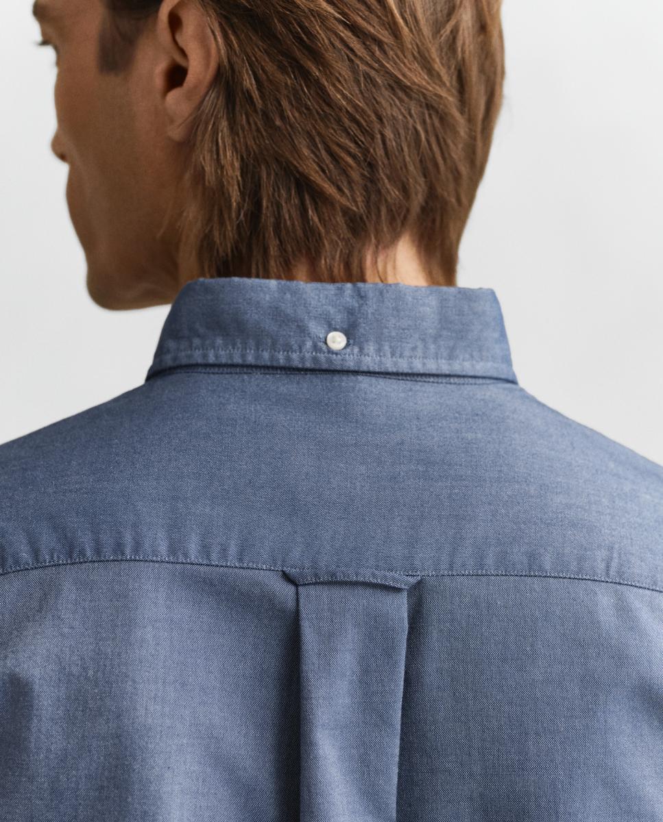 Camisa de corte regular lisa de hombre tallas grandes - Azul Azul-3