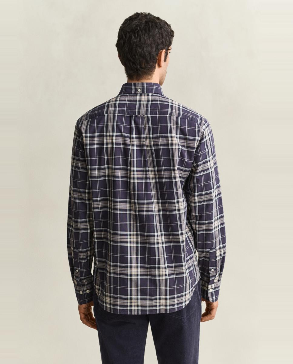Camisa de hombre tallas grandes de popelina clásica a cuadros - Gant - Marrón Marrón-2