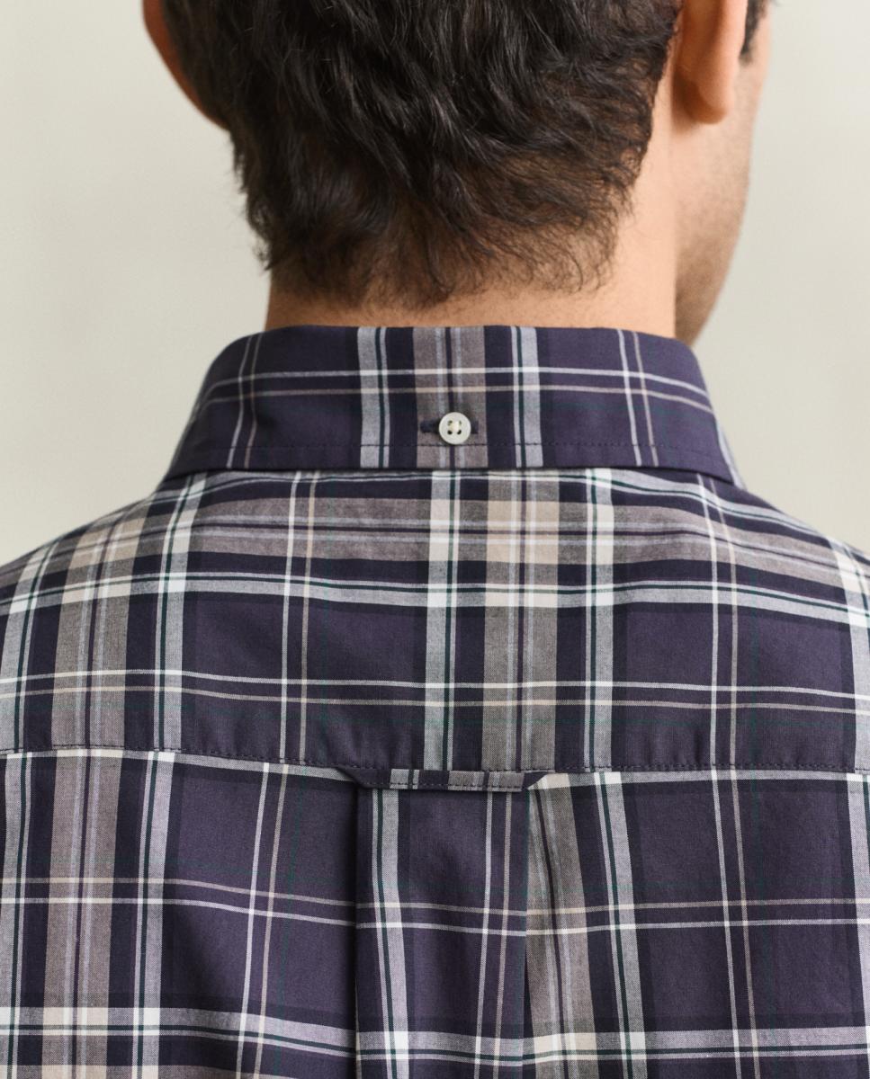 Camisa de hombre tallas grandes de popelina clásica a cuadros - Gant - Marrón Marrón-5