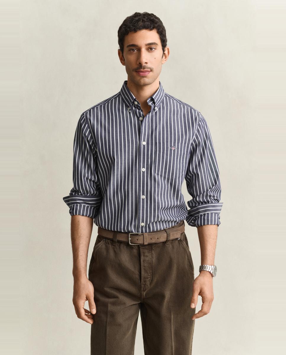 Camisa de hombre de tallas grandes de popelina clásica corte regular - Gant - Azul Azul-1