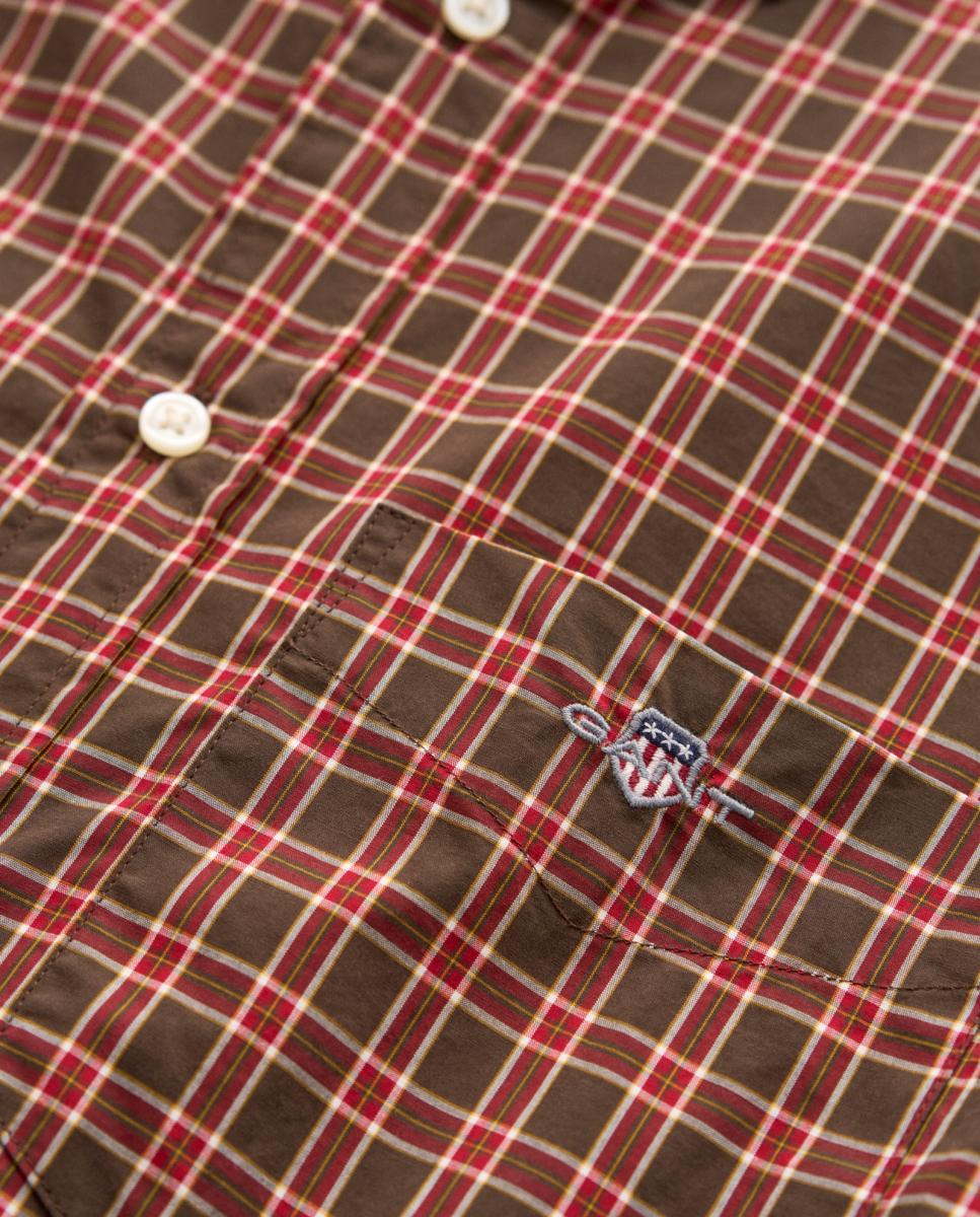 Camisa de hombre tallas grandes de popelina clásica a cuadros - Gant - Marrón Marrón-3