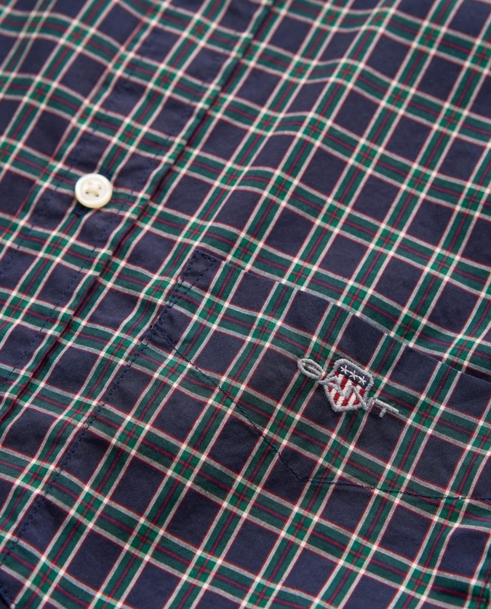 Camisa de hombre tallas grandes de popelina clásica a cuadros - Gant - Azul Azul-2