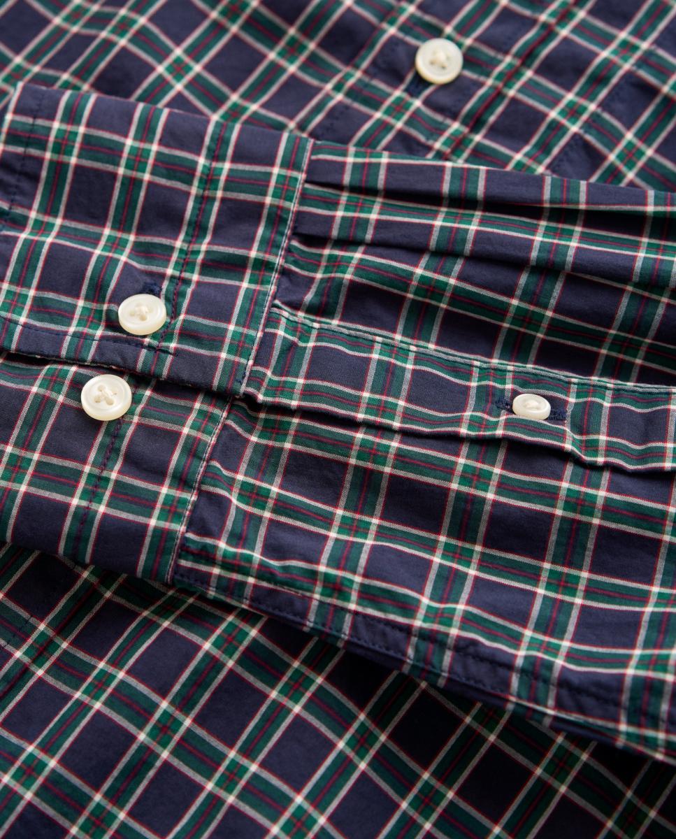 Camisa de hombre tallas grandes de popelina clásica a cuadros - Gant - Azul Azul-3