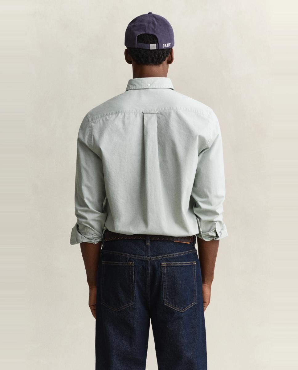 Camisa de popelín lisa regular fit de hombre tallas grandes - Gant - Verde Verde-2