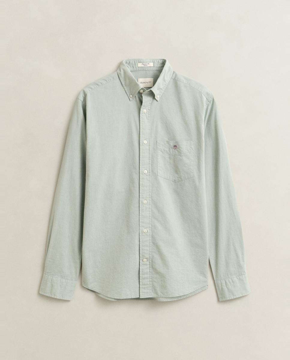 Camisa de popelín lisa regular fit de hombre tallas grandes - Gant - Verde Verde-4