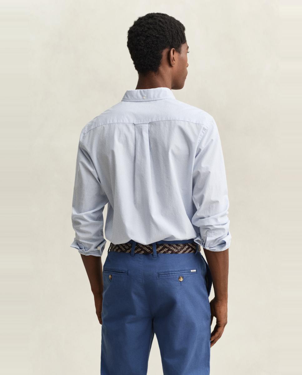 Camisa Tamanhos Grandes aos Quadrados Azul-2