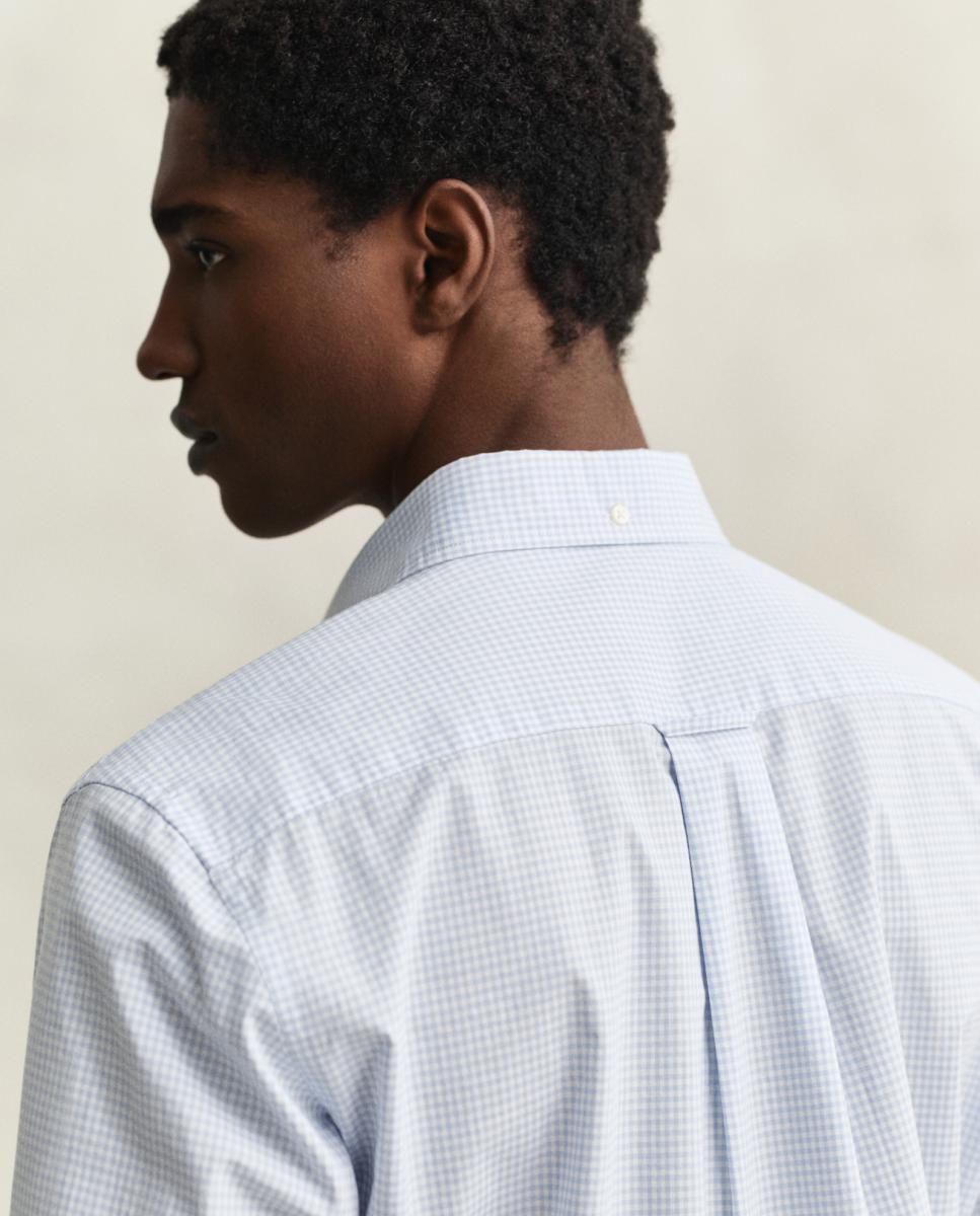 Camisa Tamanhos Grandes aos Quadrados Azul-3
