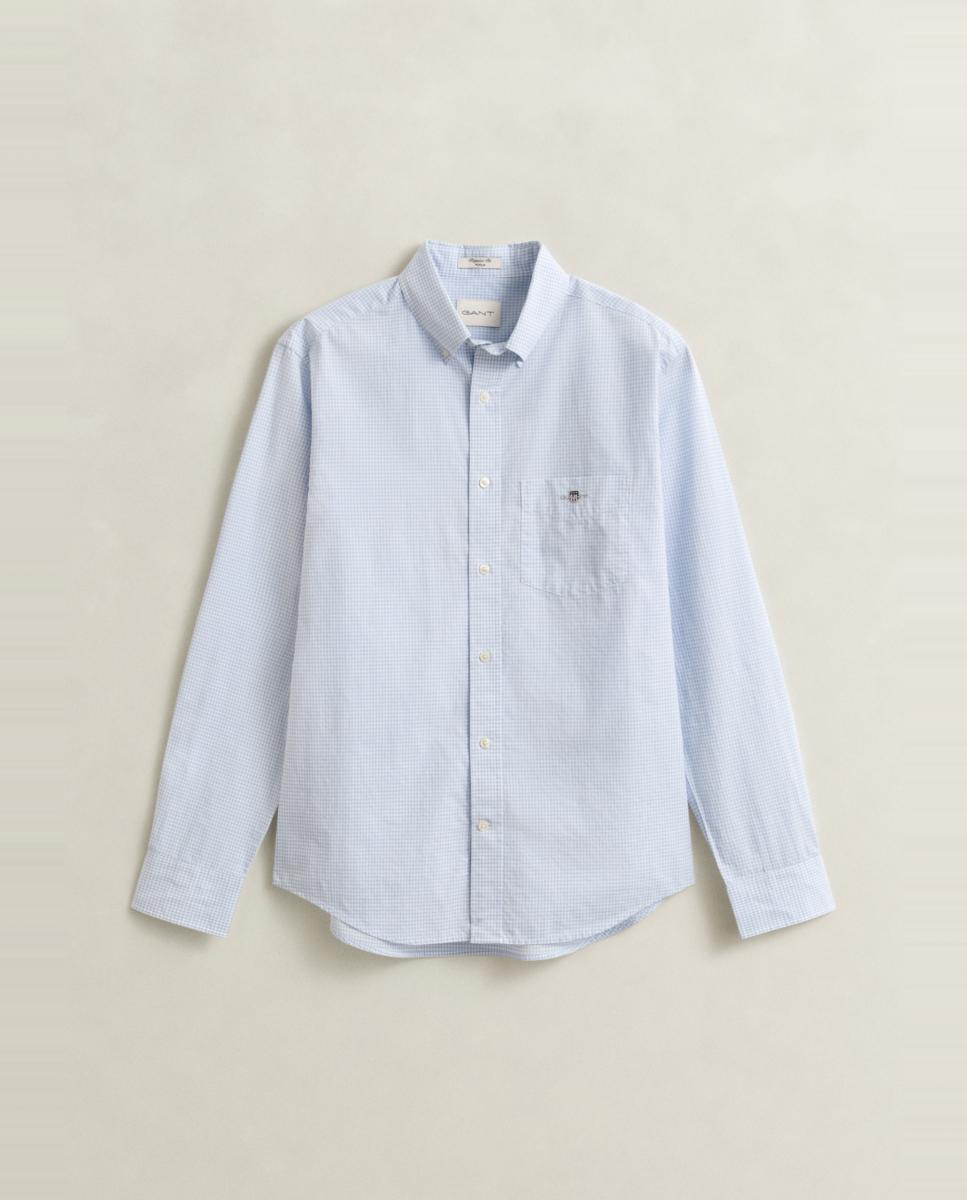 Camisa Tamanhos Grandes aos Quadrados Azul-4