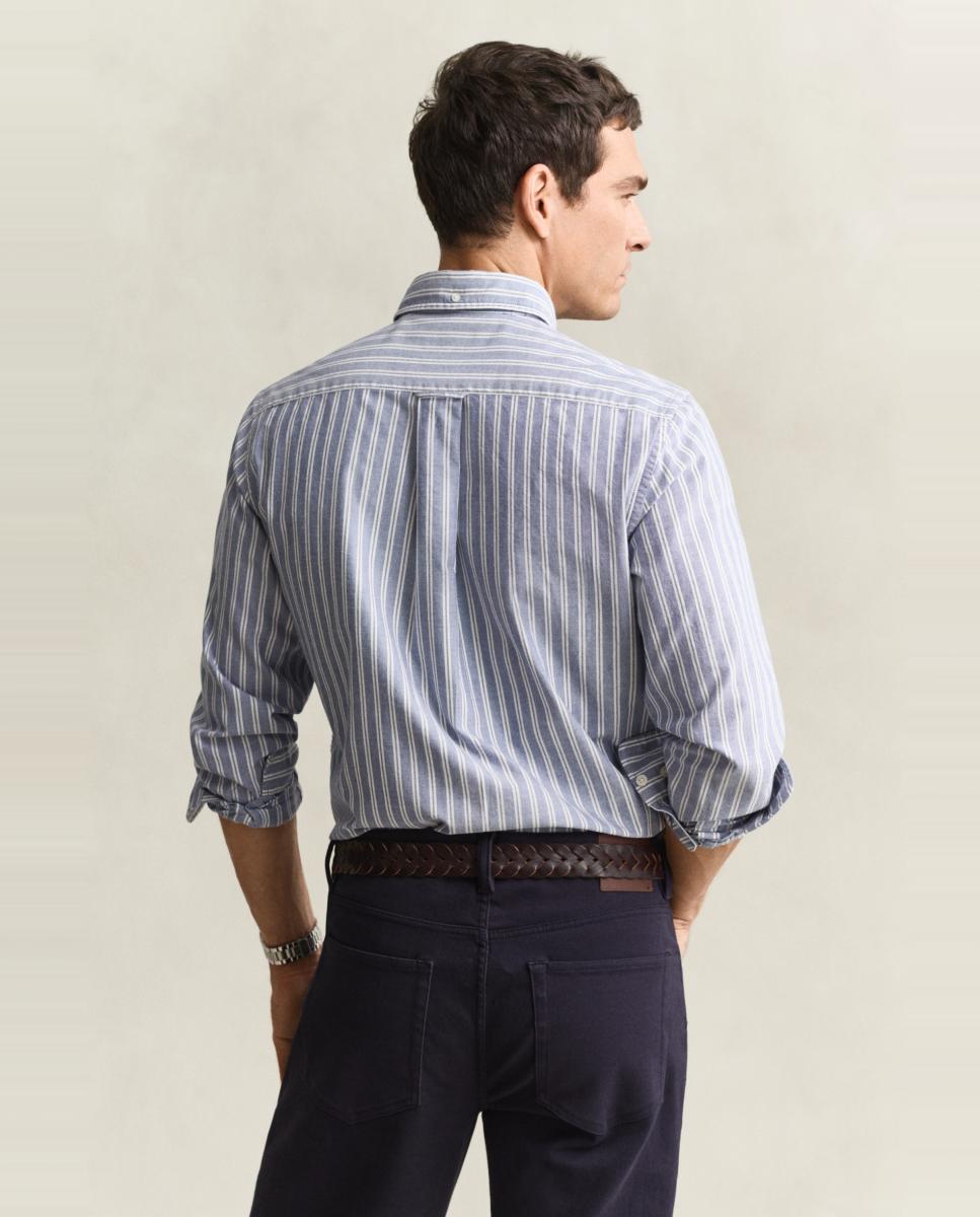 Camisa Tamanhos Grandes de Popelina Clássica e Corte Regular Azul-2