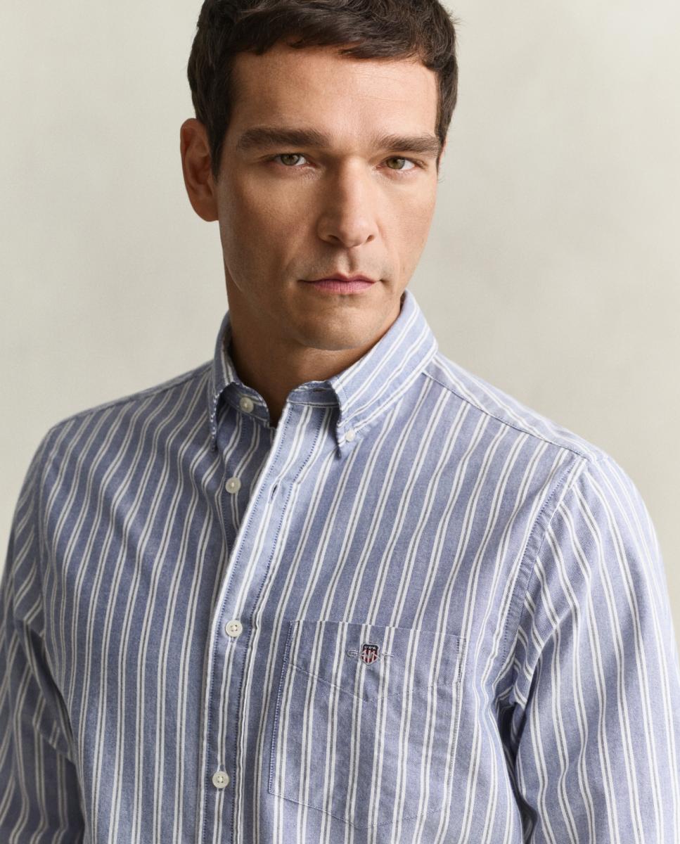 Camisa Tamanhos Grandes de Popelina Clássica e Corte Regular Azul-3