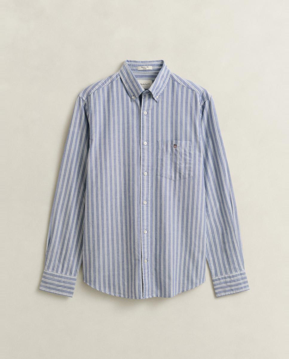 Camisa Tamanhos Grandes de Popelina Clássica e Corte Regular Azul-5
