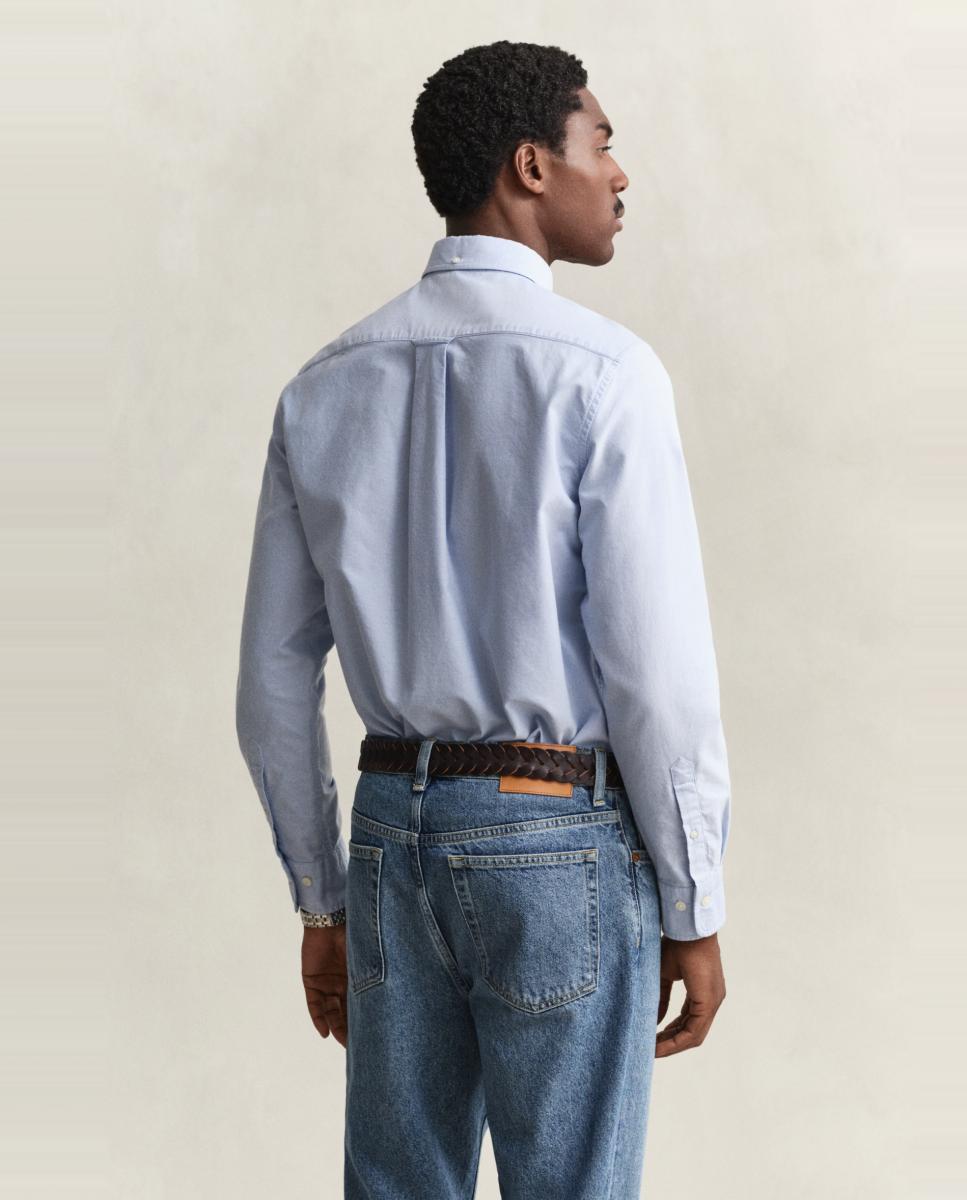 Camisa Oxford Lisa Tamanhos Grandes Azul-2