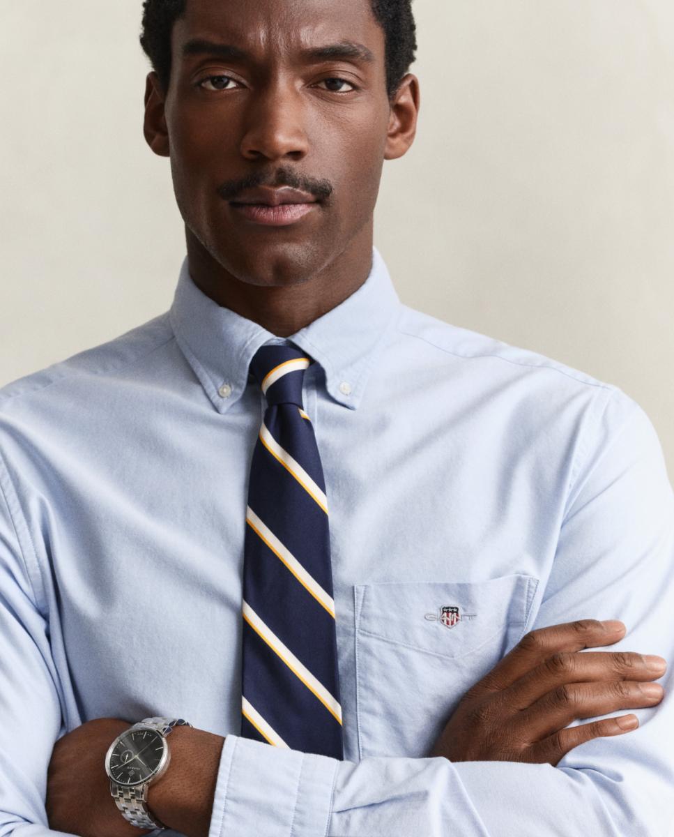 Camisa Oxford Lisa Tamanhos Grandes Azul-3
