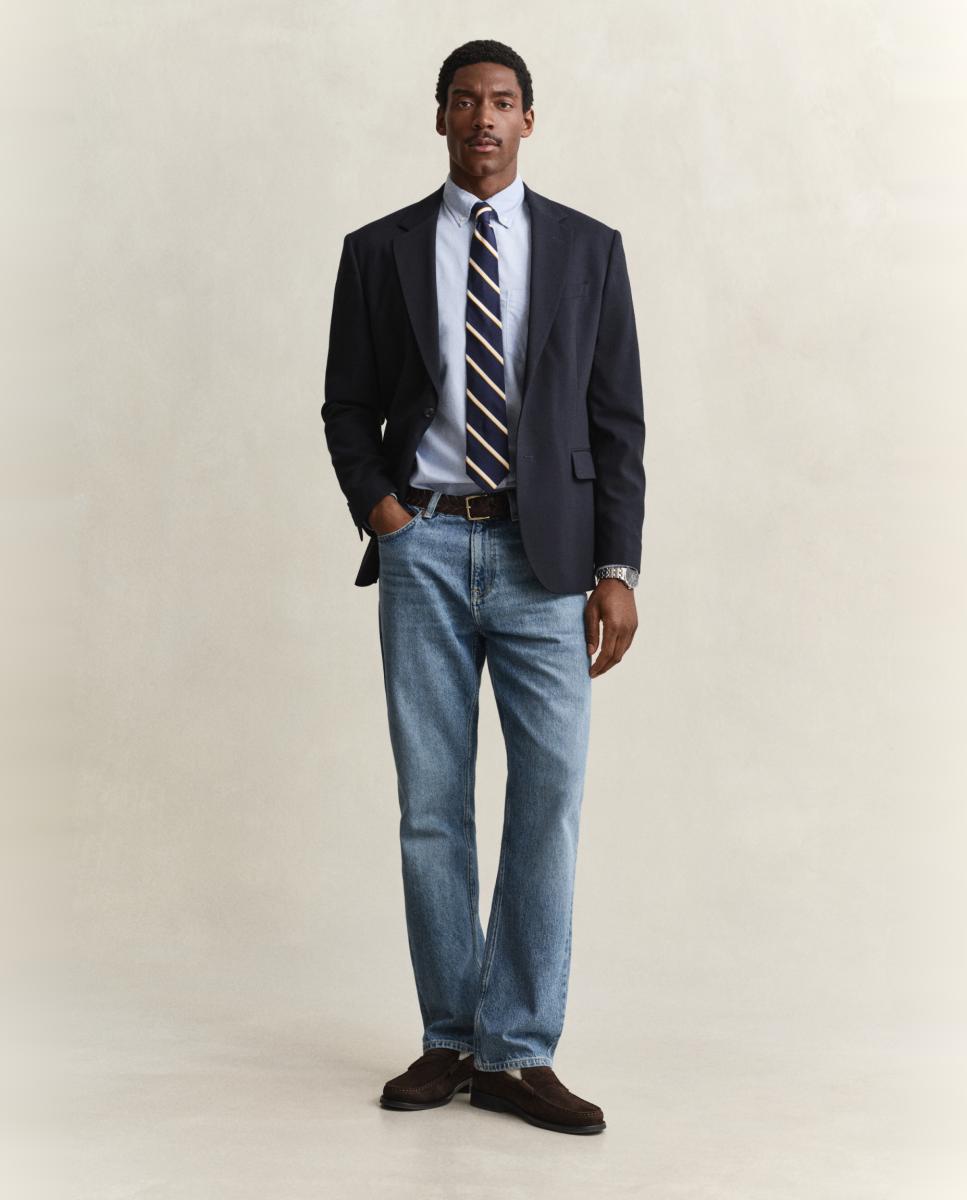 Camisa Oxford Lisa Tamanhos Grandes Azul-5