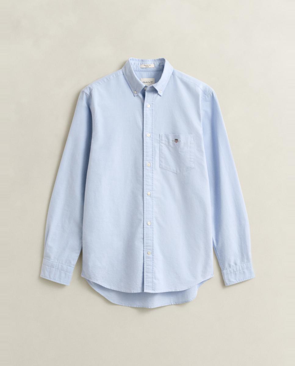 Camisa Oxford Lisa Tamanhos Grandes Azul-4