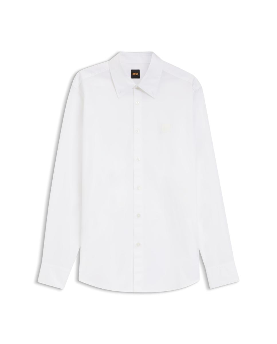 Camisa de Manga Comprida Tamanhos Grandes Branco-2