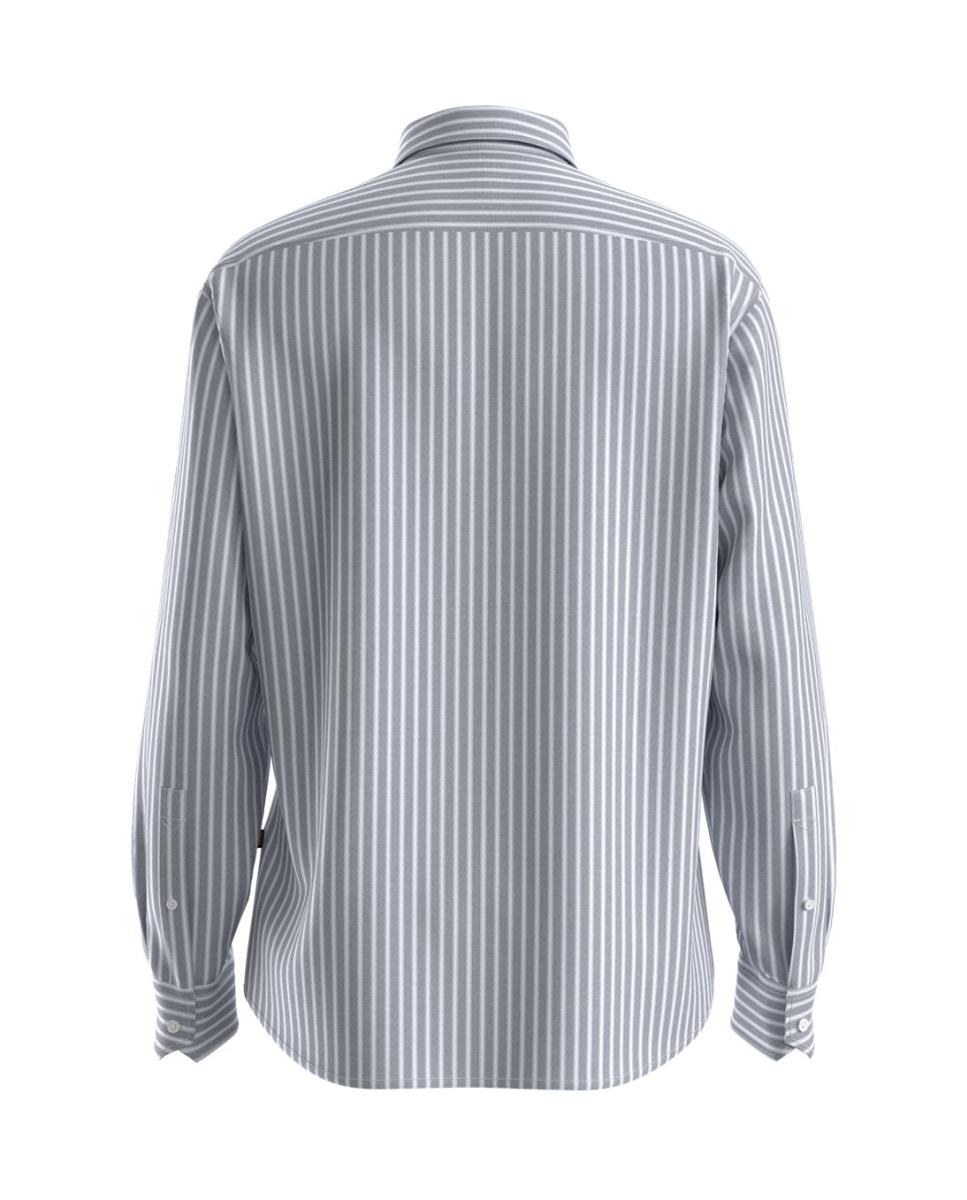 Camisa de Manga Comprida Tamanhos Grandes Azul-2