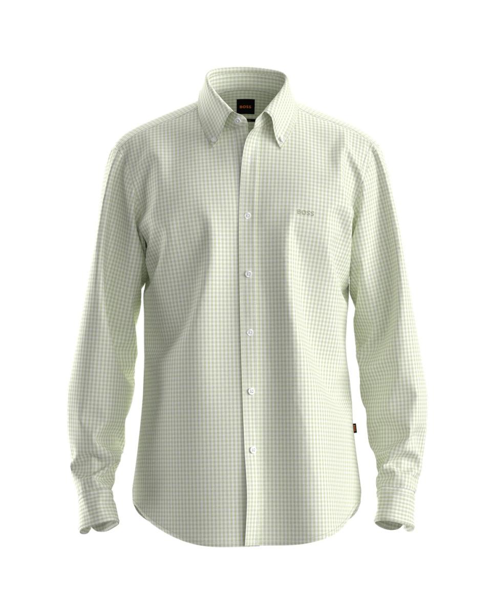 Camisa manga larga de hombre tallas grandes. - Boss - Verde Verde-1