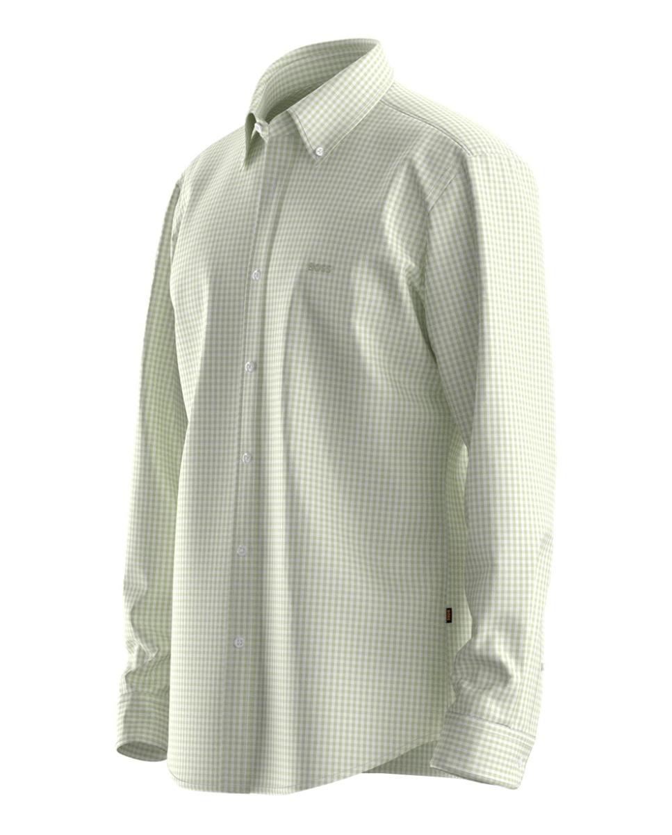 Camisa manga larga de hombre tallas grandes. - Boss - Verde Verde-3