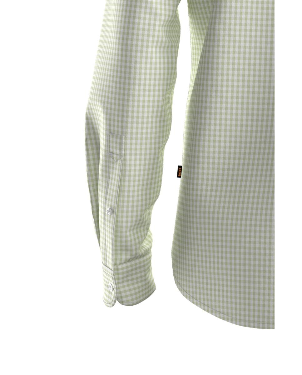 Camisa manga larga de hombre tallas grandes. - Boss - Verde Verde-4