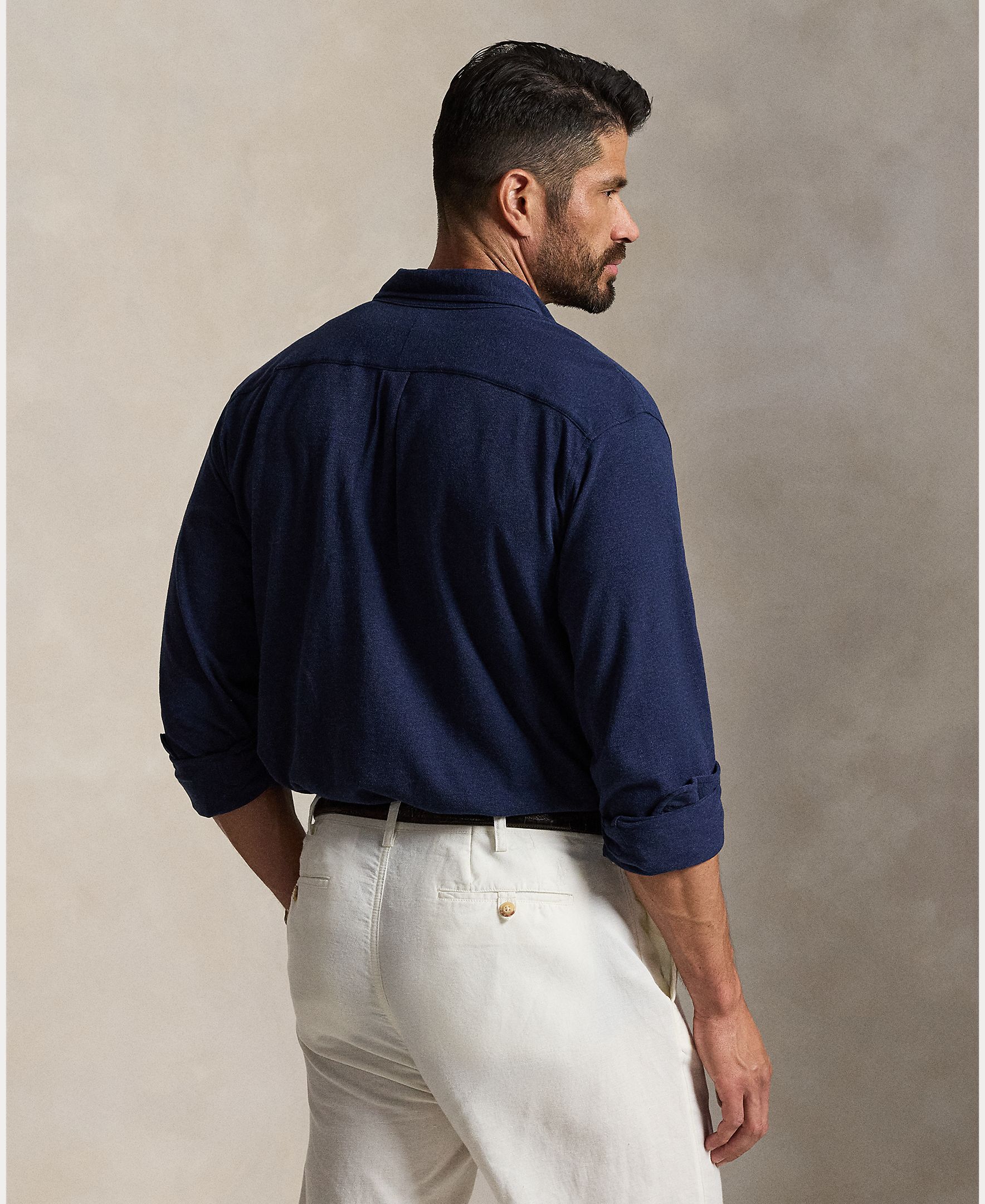 Camisa de hombre de piqué Regular Fit tallas grandes - Polo Ralph Lauren - Azul marino Azul marino-2