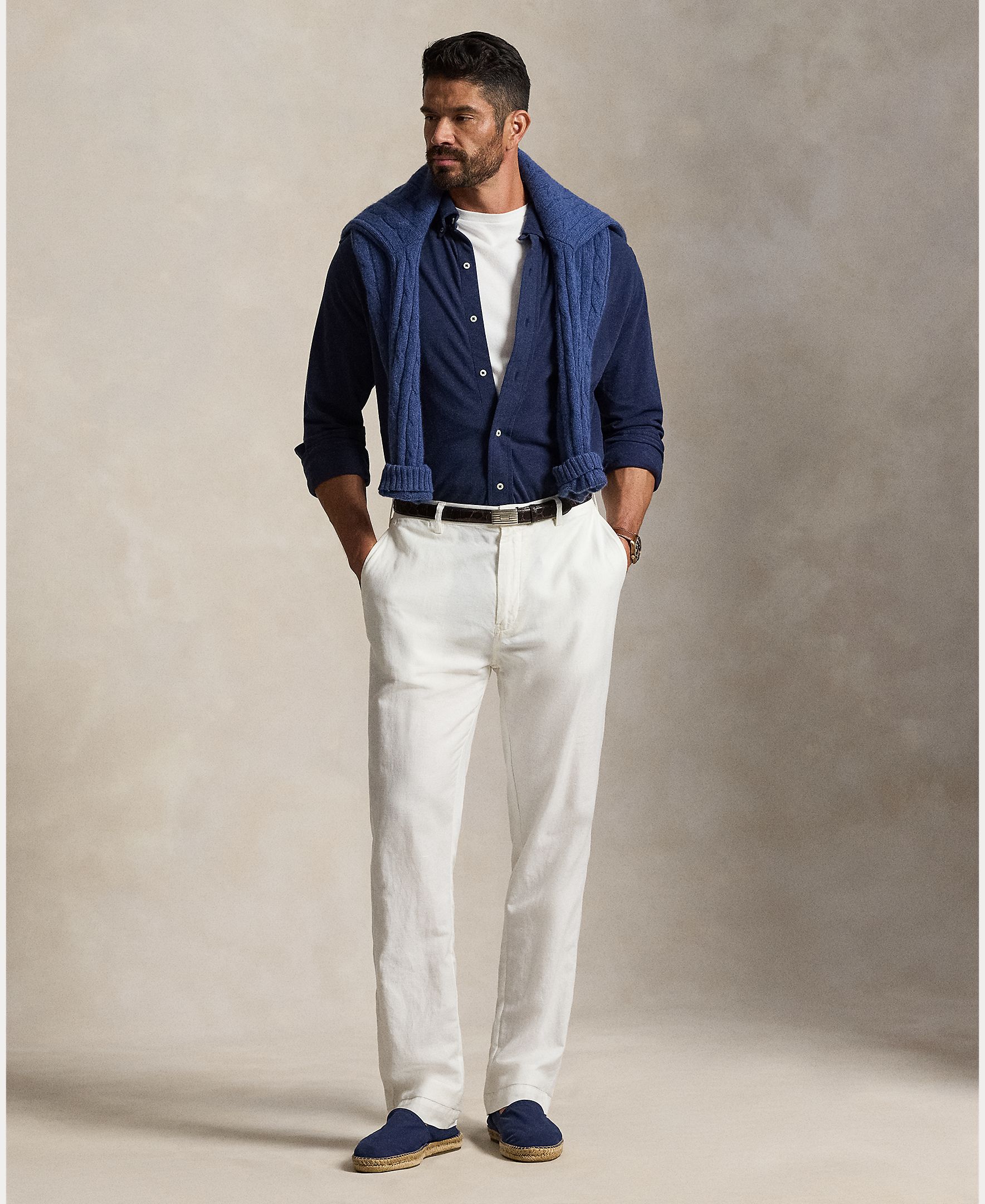 Camisa de hombre de piqué Regular Fit tallas grandes - Polo Ralph Lauren - Azul marino Azul marino-5