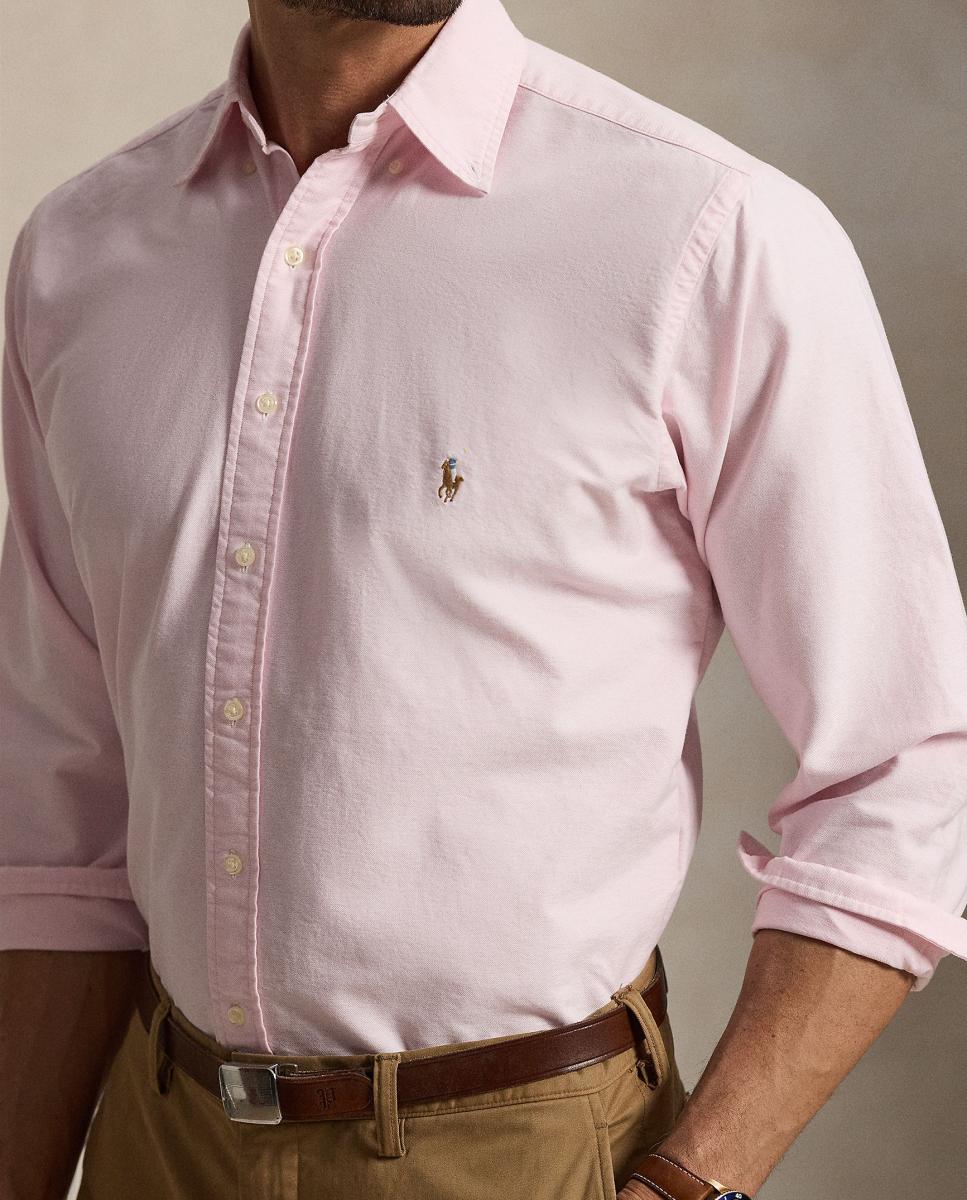 Camisa Oxford Classic Fit Tamanhos Grandes Rosa-claro-4