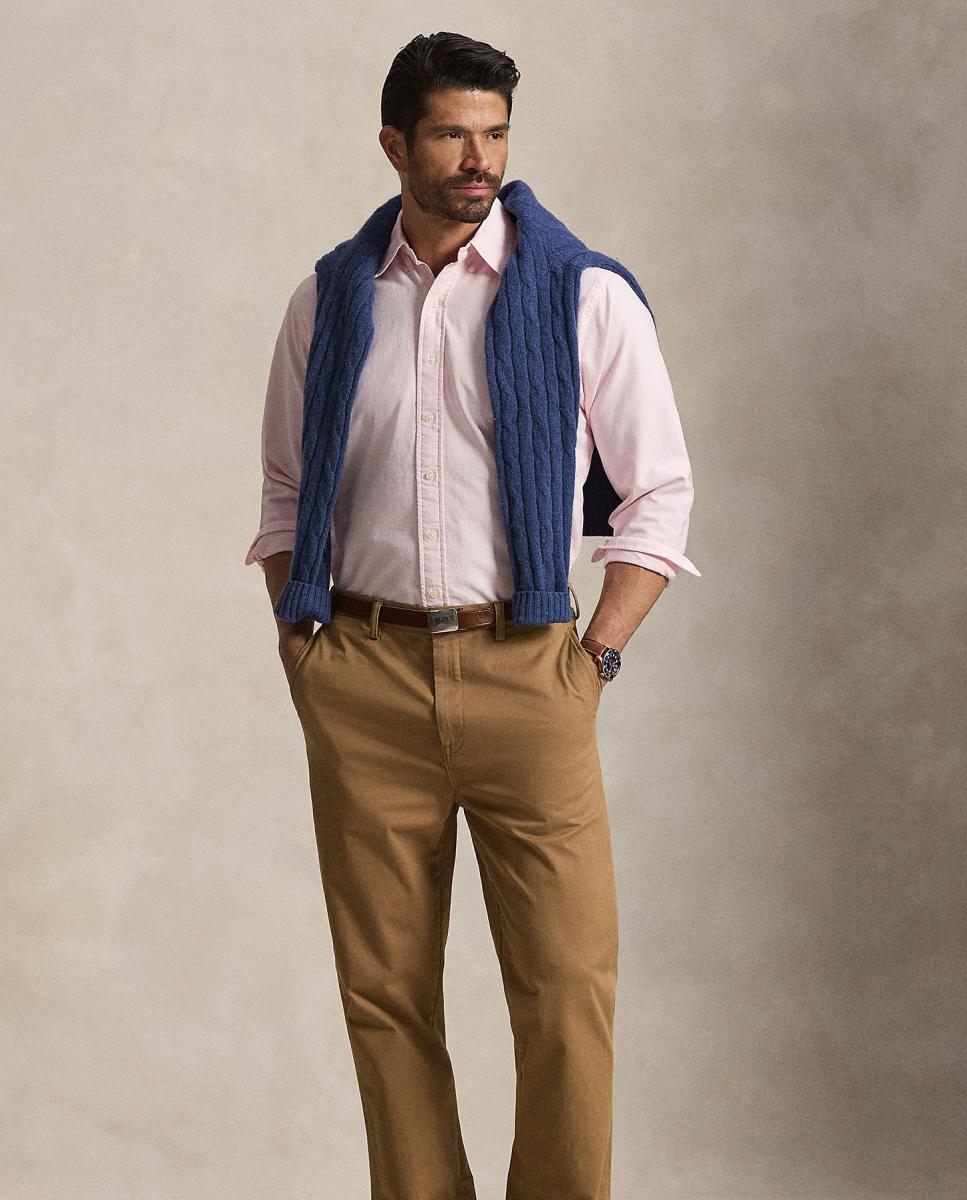 Camisa Oxford Classic Fit Tamanhos Grandes Rosa-claro-6