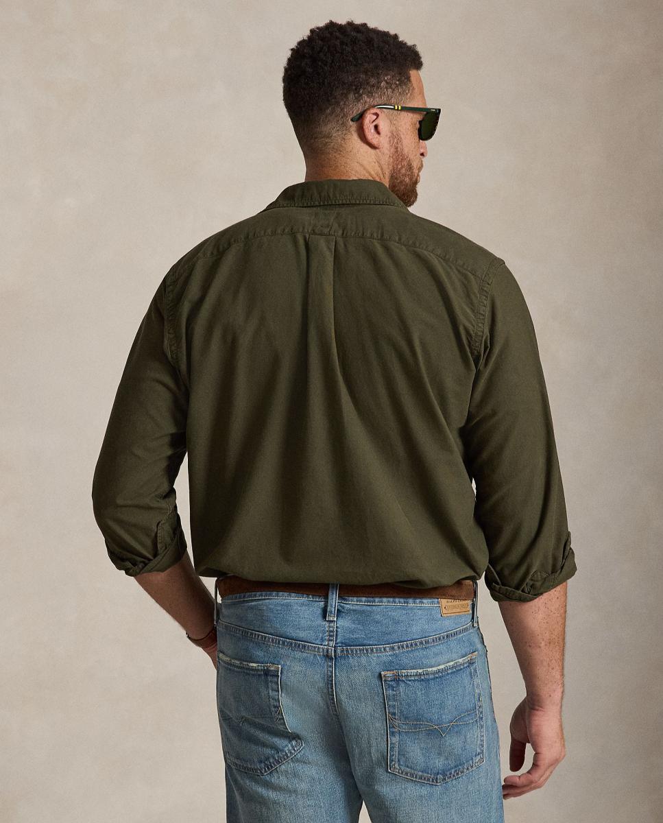 Camisa Oxford Classic Fit Tamanhos Grandes Verde pardo-3